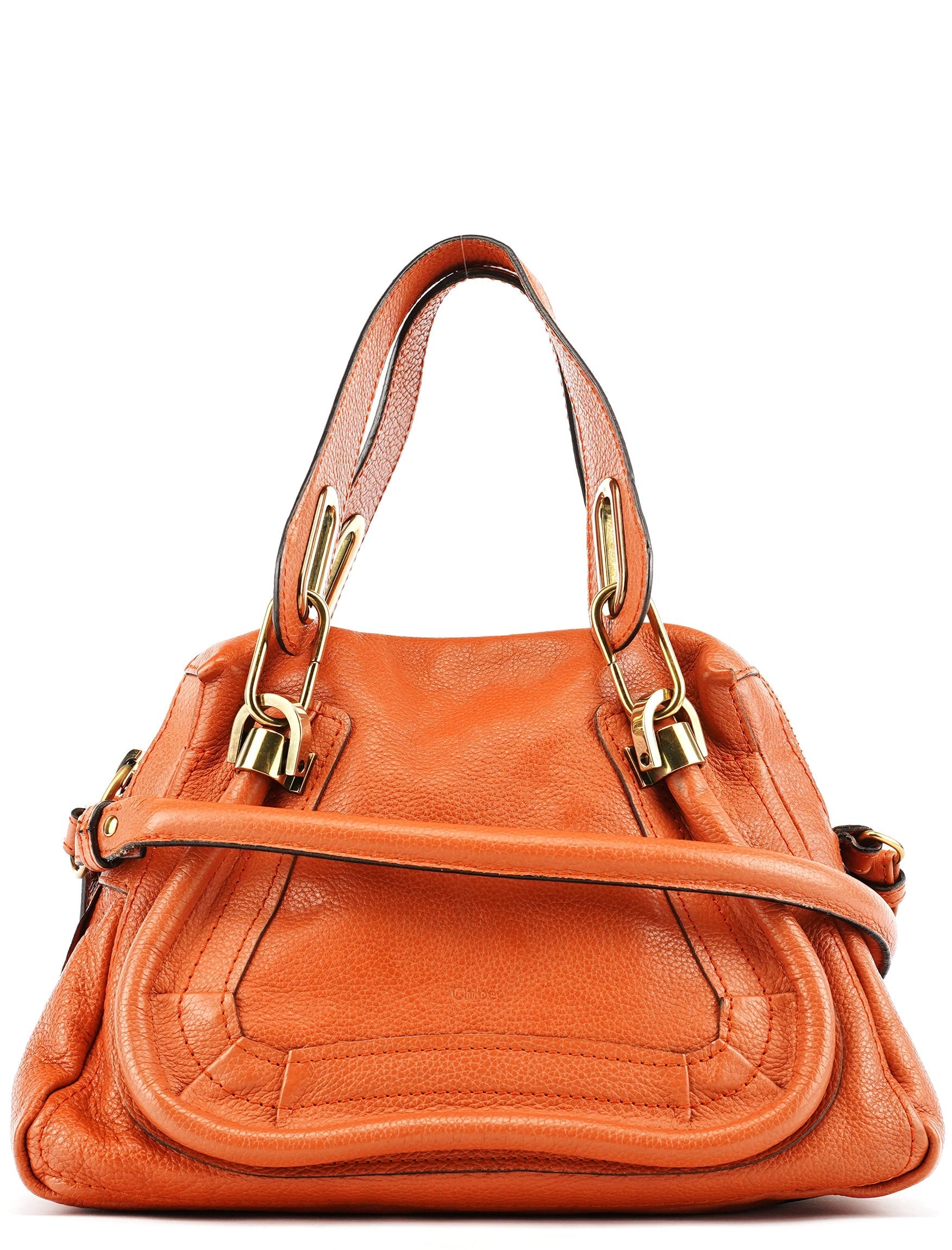 Orange Leather Paraty 2-Way Bag
