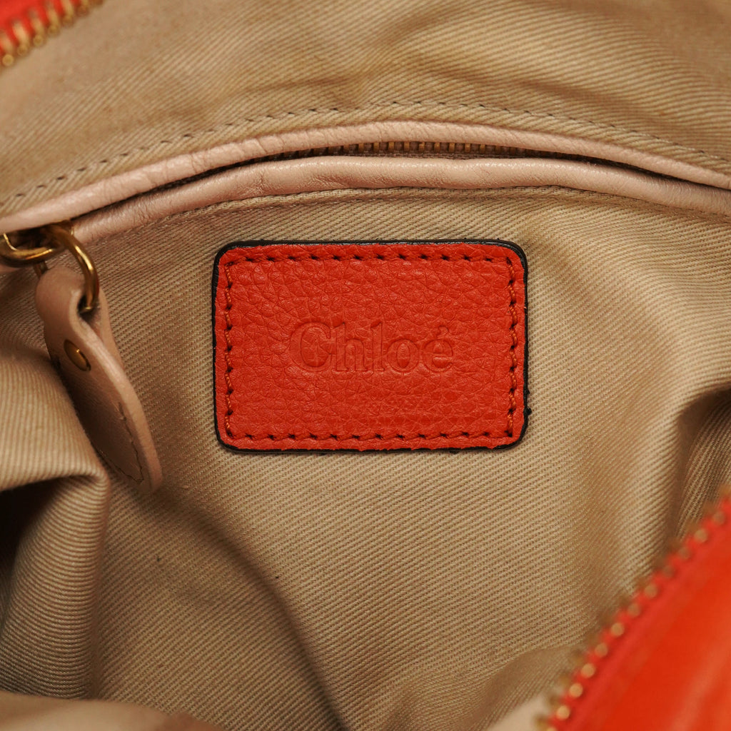 Orange Leather Paraty 2-Way Bag