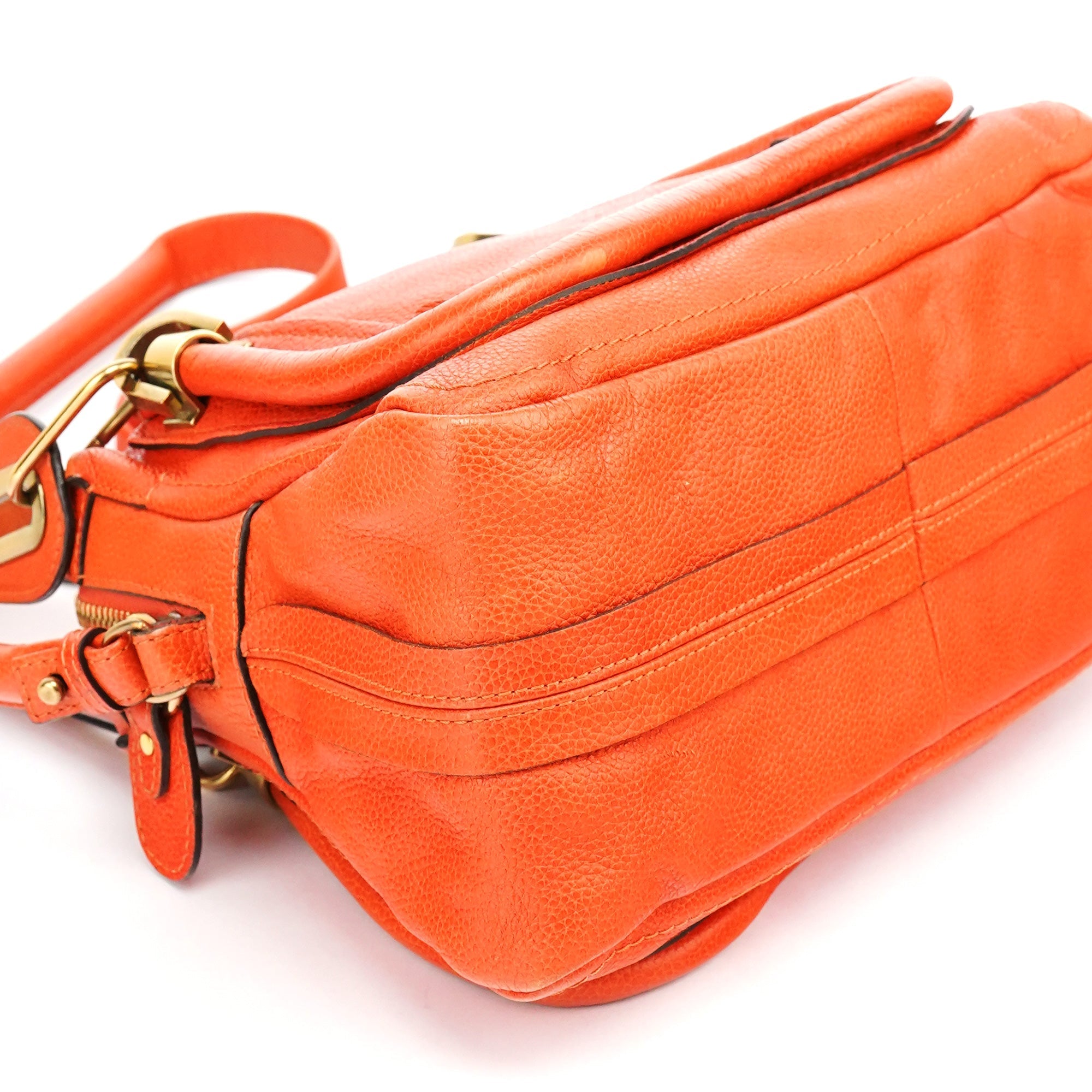 Orange Leather Paraty 2-Way Bag