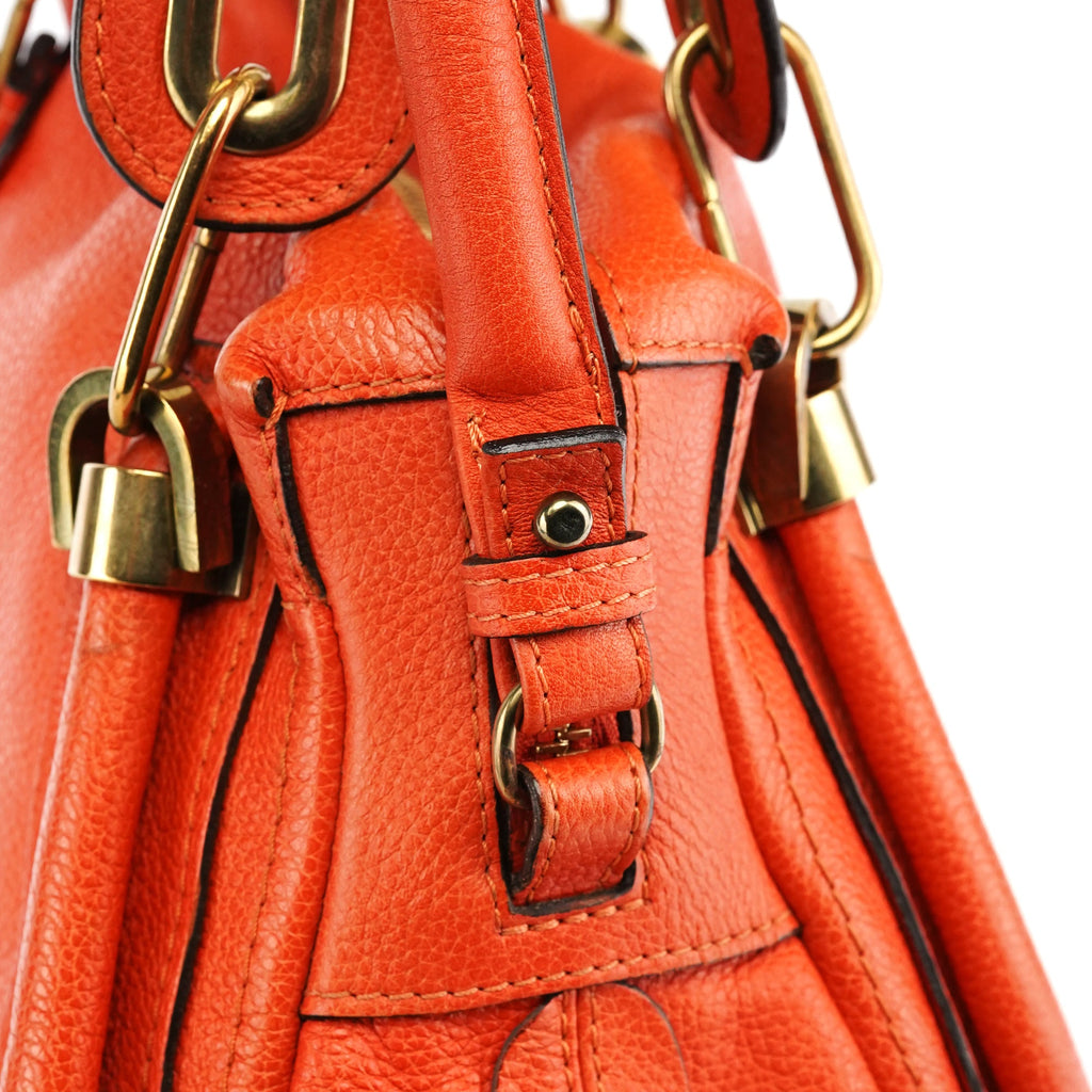 Orange Leather Paraty 2-Way Bag