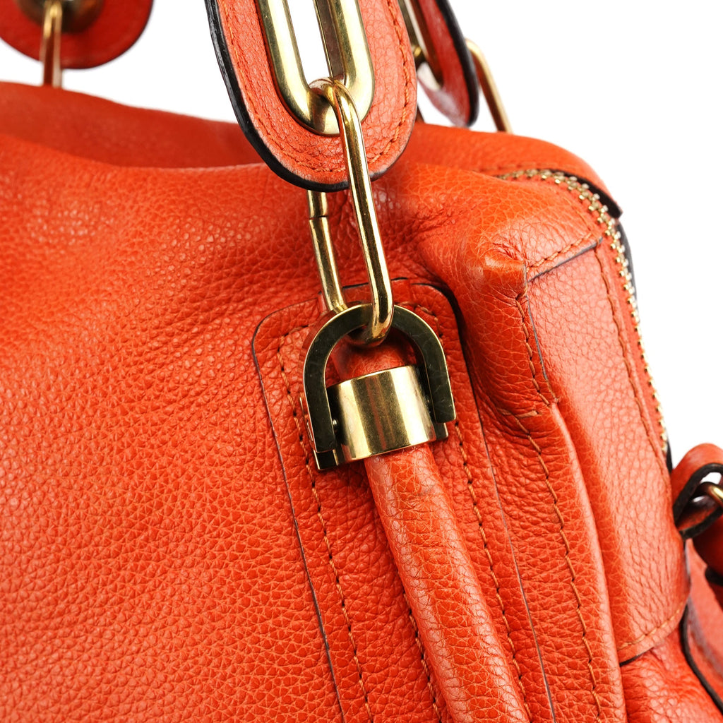 Orange Leather Paraty 2-Way Bag