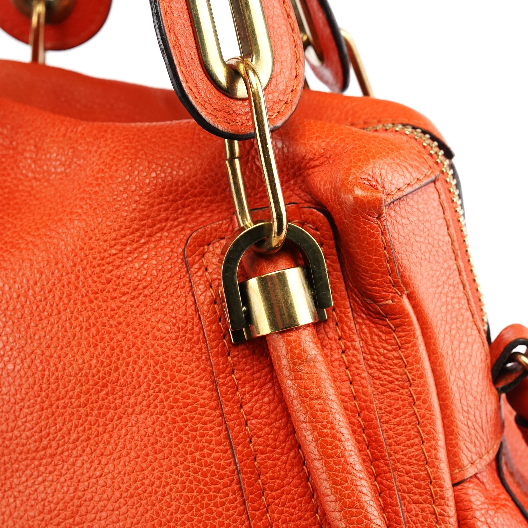 Orange Leather Paraty 2-Way Bag