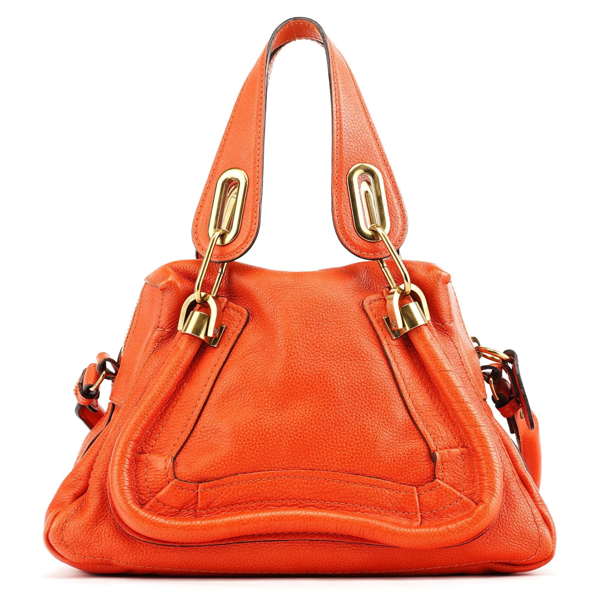 Orange Leather Paraty 2-Way Bag