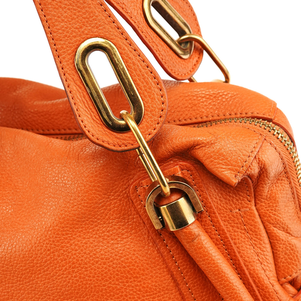 Orange Leather Paraty 2-Way Bag
