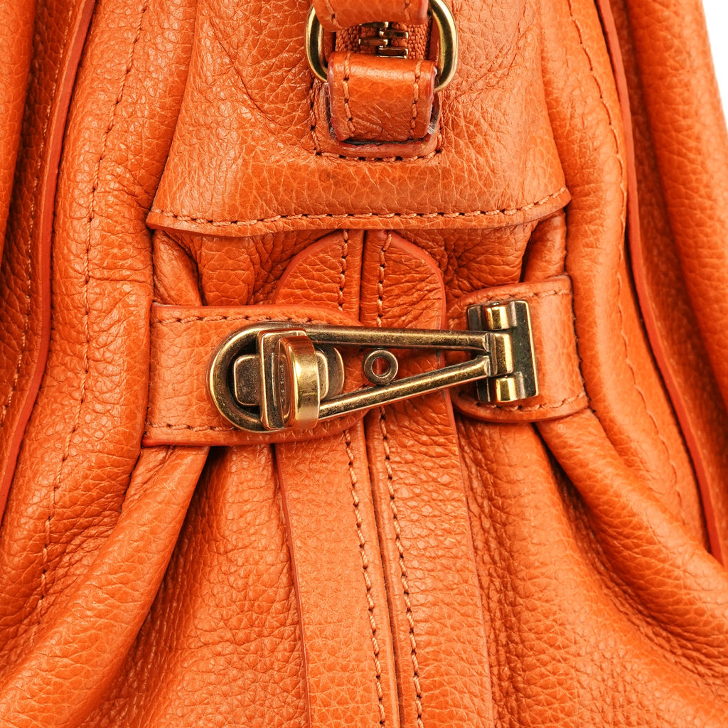 Orange Leather Paraty 2-Way Bag