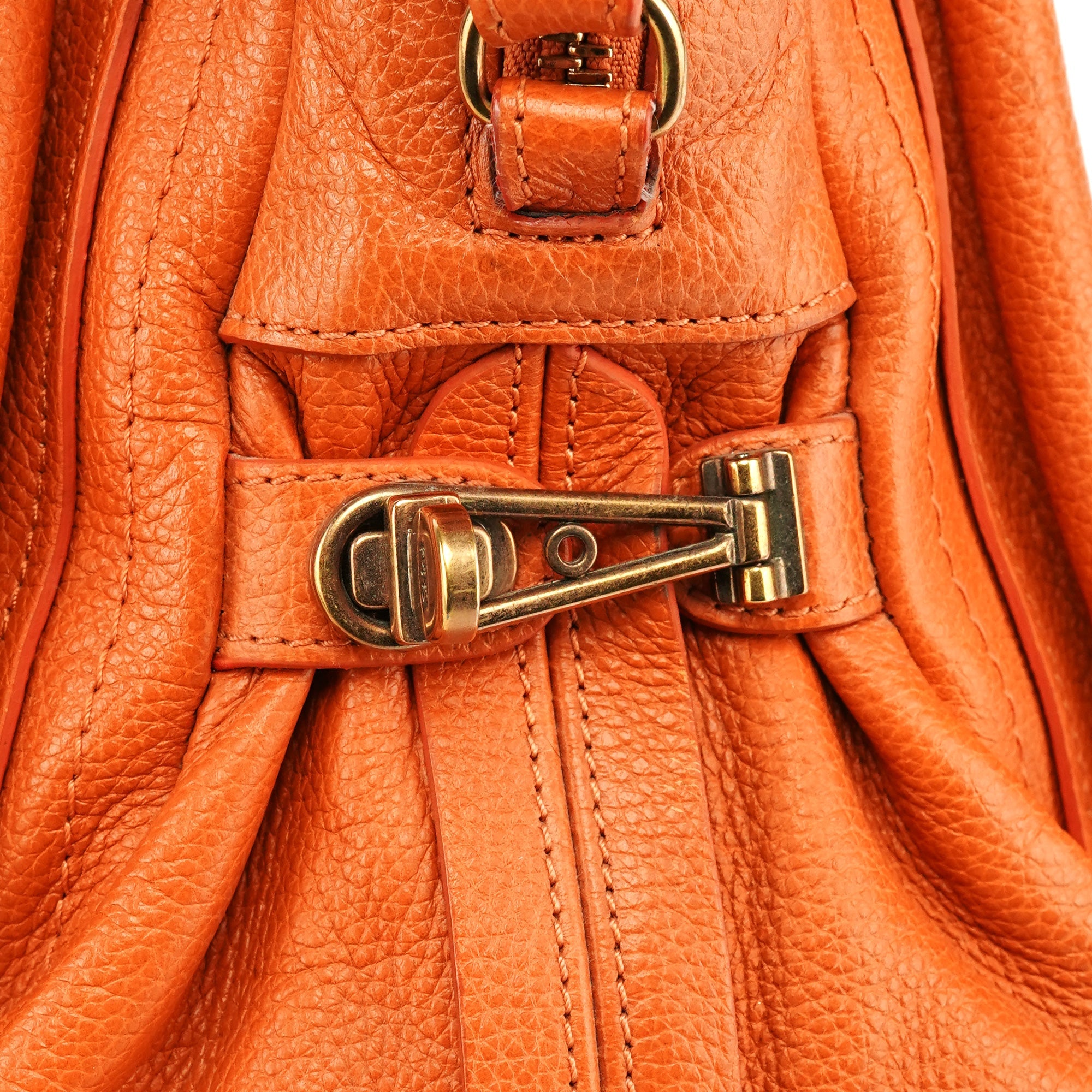 Orange Leather Paraty 2-Way Bag