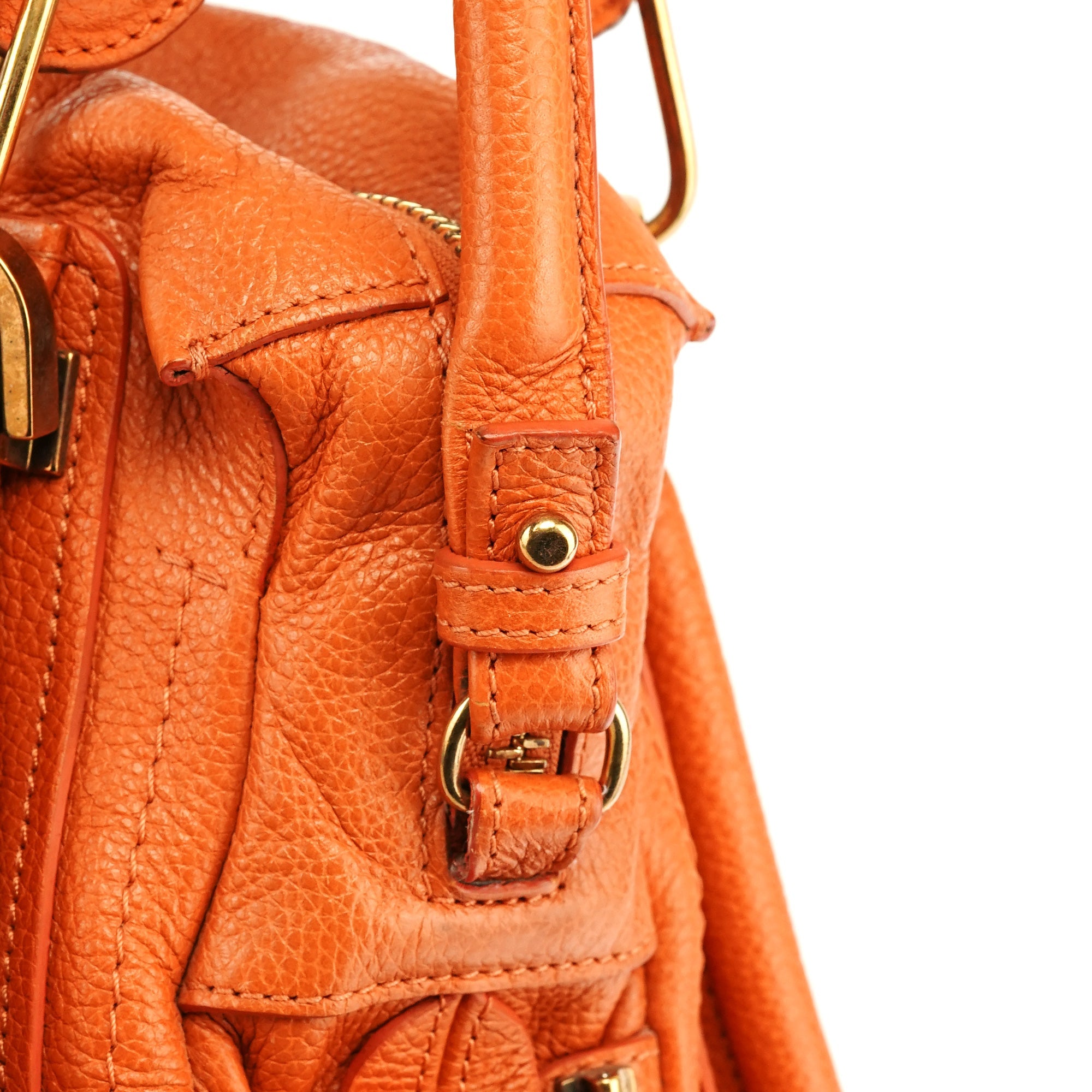Orange Leather Paraty 2-Way Bag