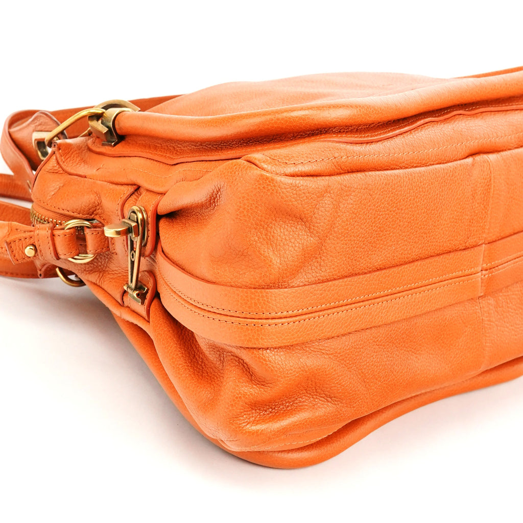 Orange Leather Paraty 2-Way Bag