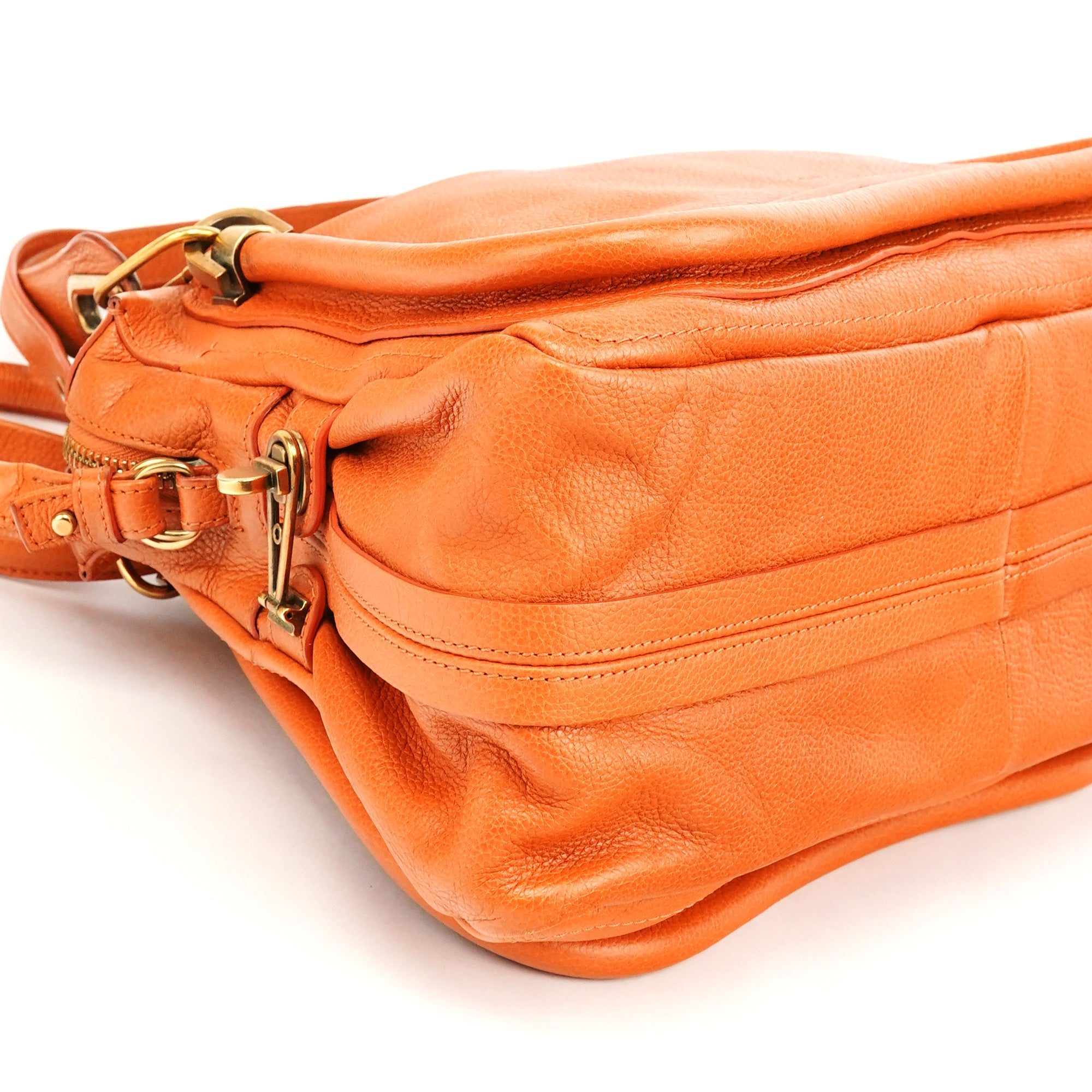 Orange Leather Paraty 2-Way Bag