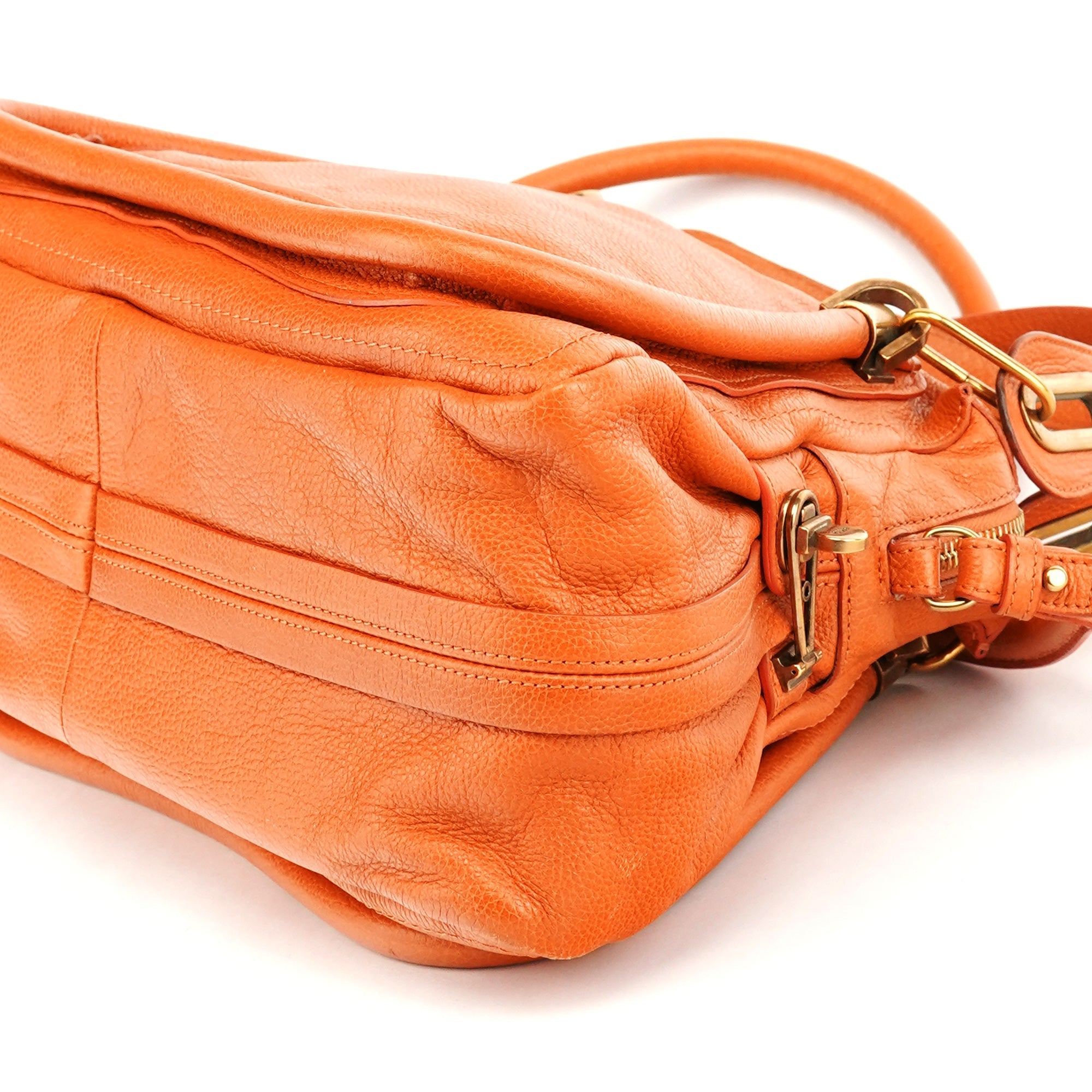 Orange Leather Paraty 2-Way Bag