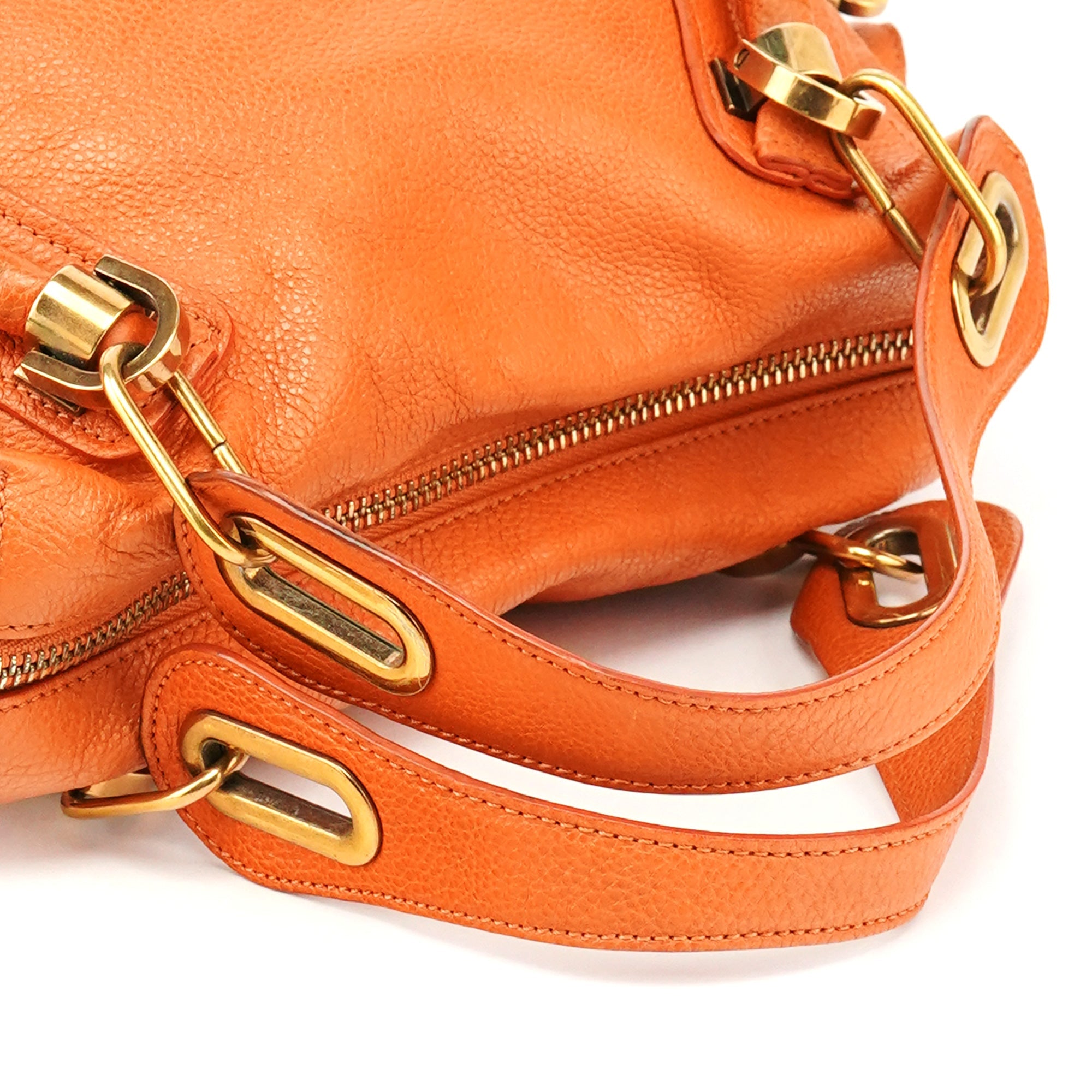 Orange Leather Paraty 2-Way Bag