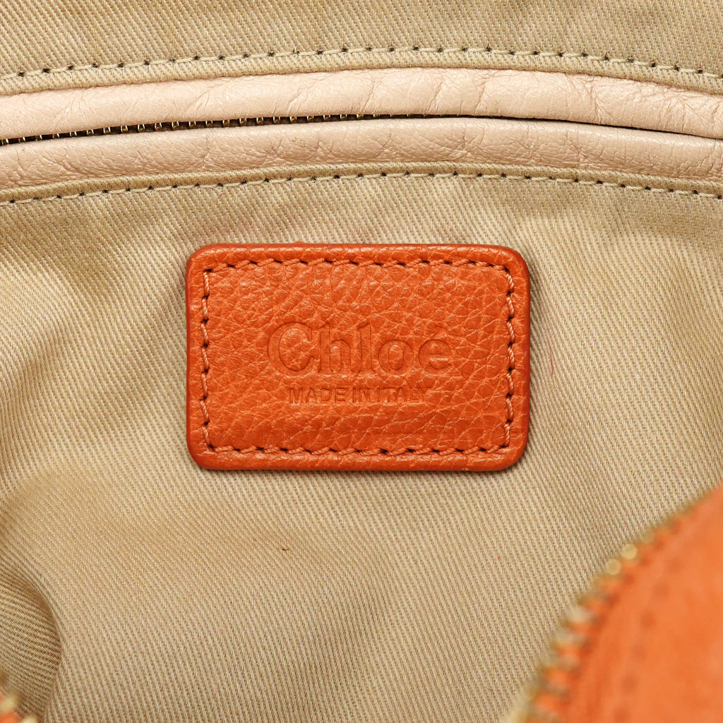 Orange Leather Paraty 2-Way Bag