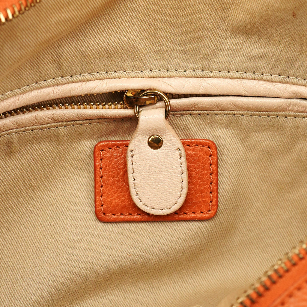 Orange Leather Paraty 2-Way Bag