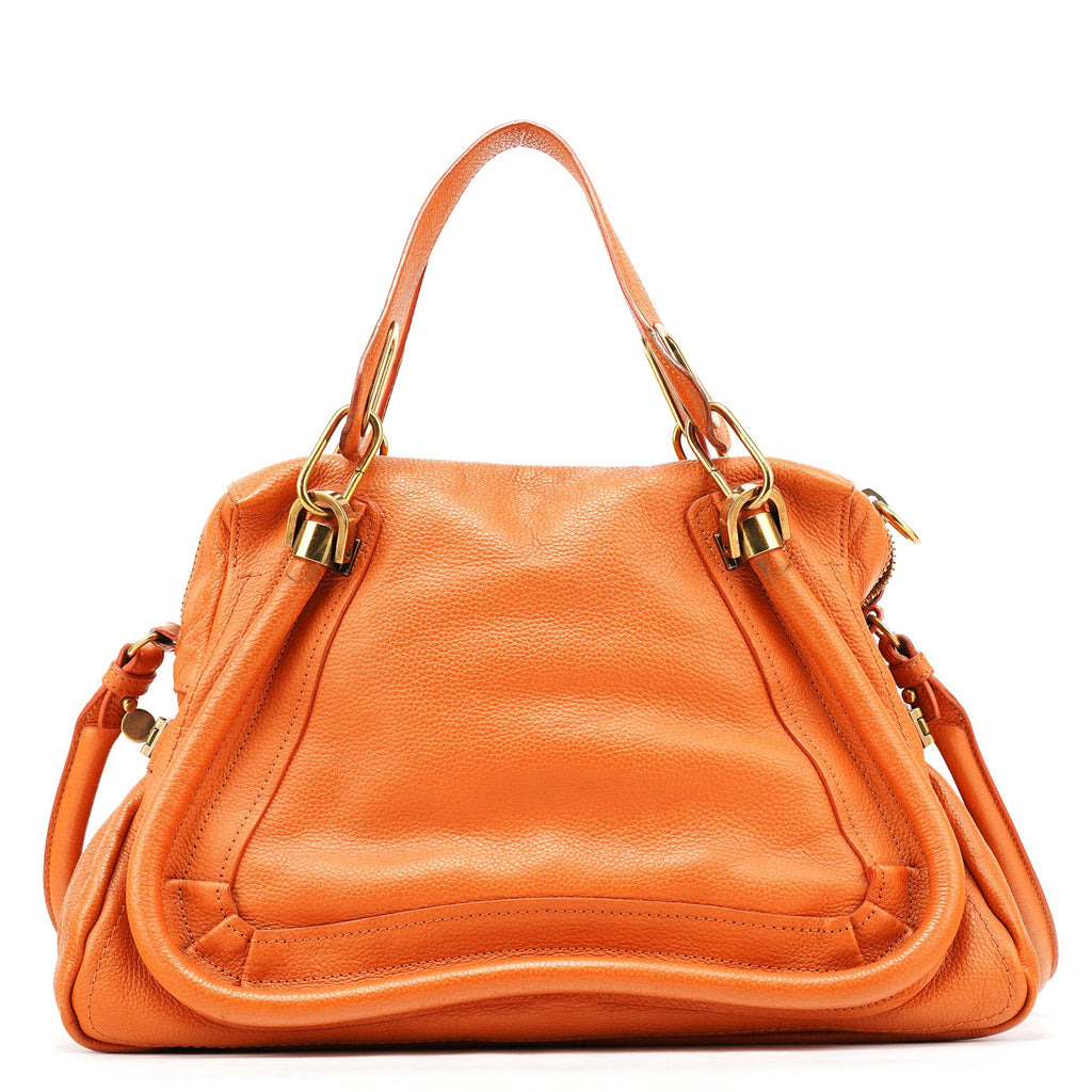 Orange Leather Paraty 2-Way Bag