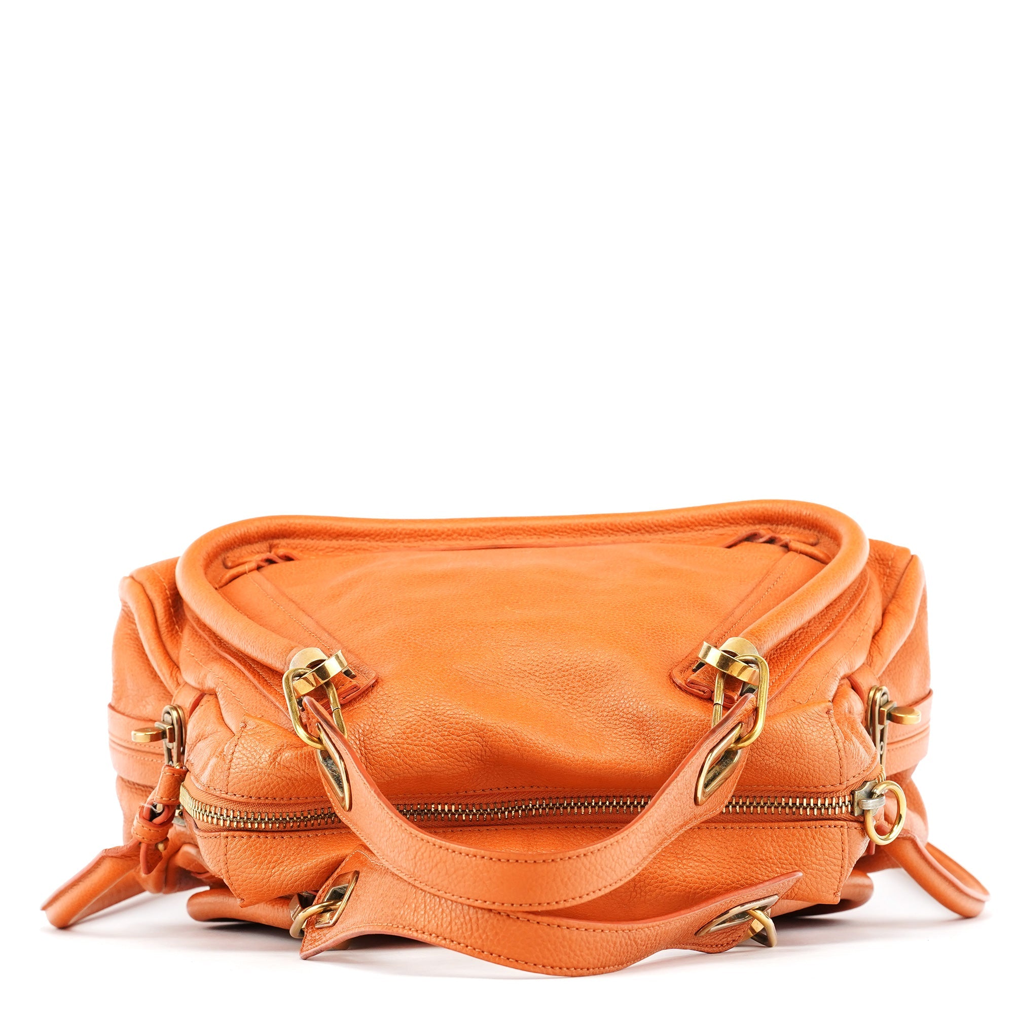 Orange Leather Paraty 2-Way Bag