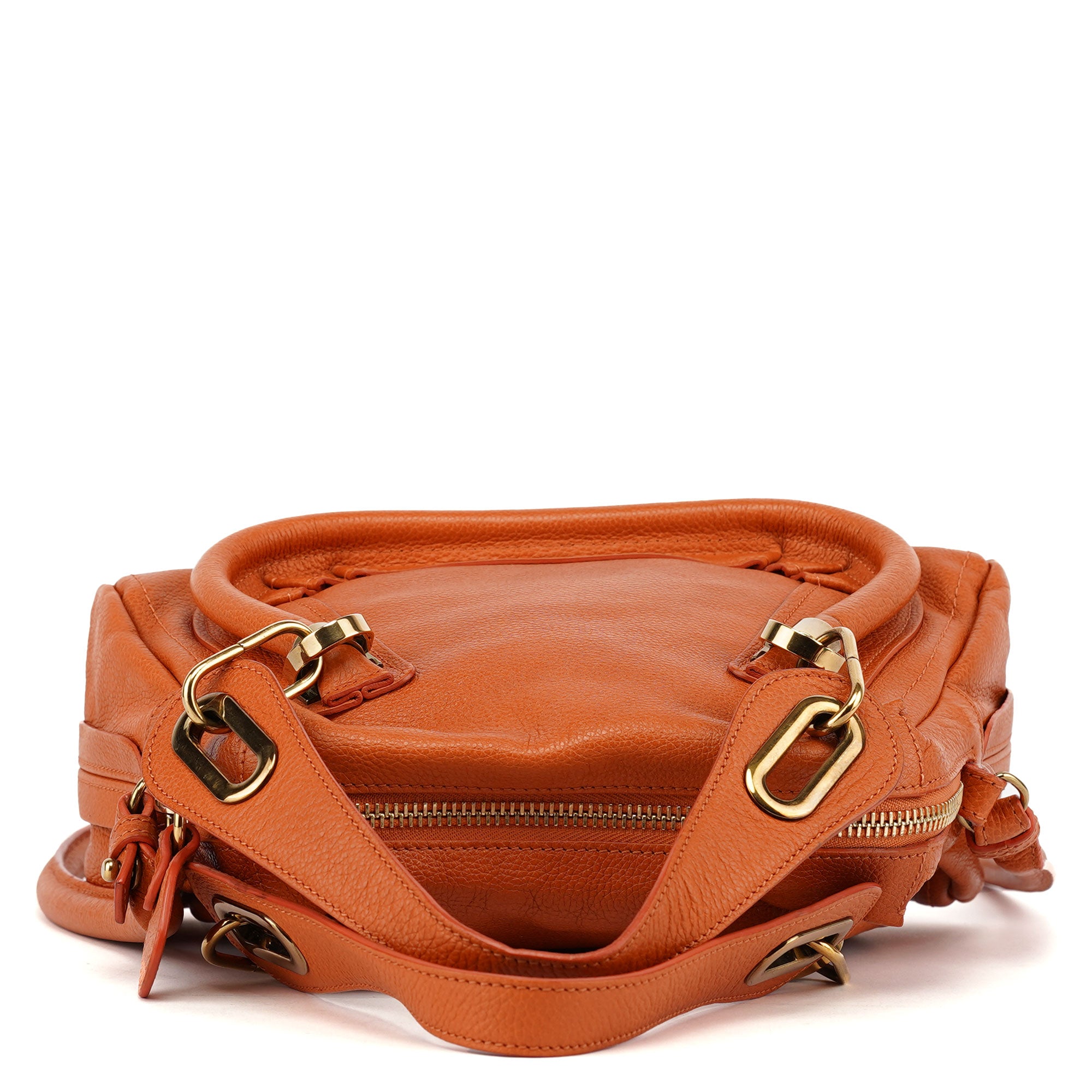 Orange Leather Paraty 2-Way Shoulder Bag