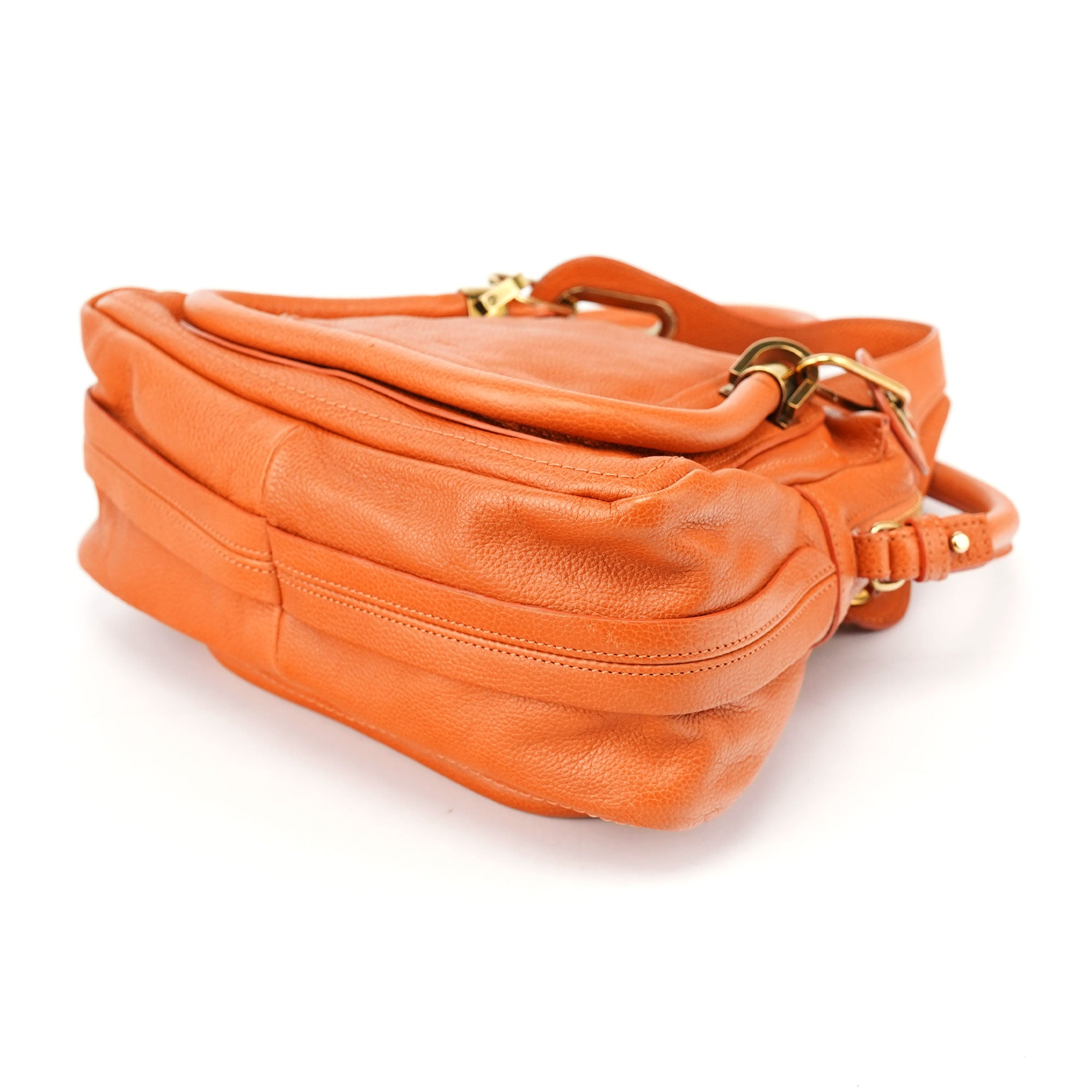 Orange Leather Paraty 2-Way Shoulder Bag