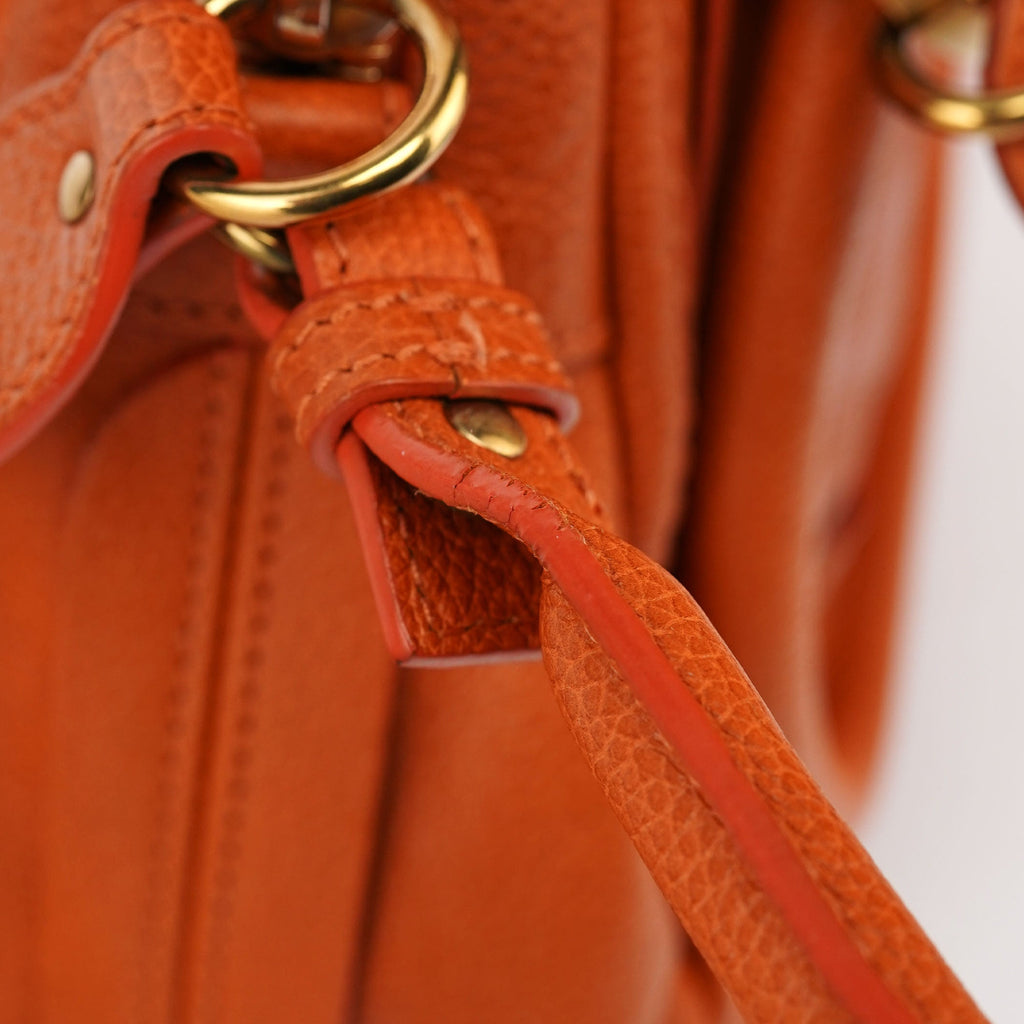 Orange Leather Paraty 2-Way Shoulder Bag