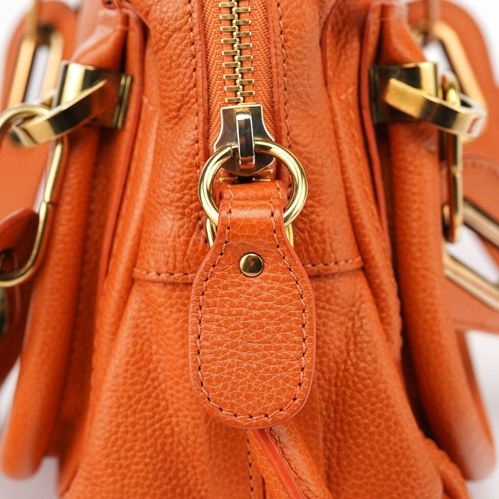 Orange Leather Paraty 2-Way Shoulder Bag