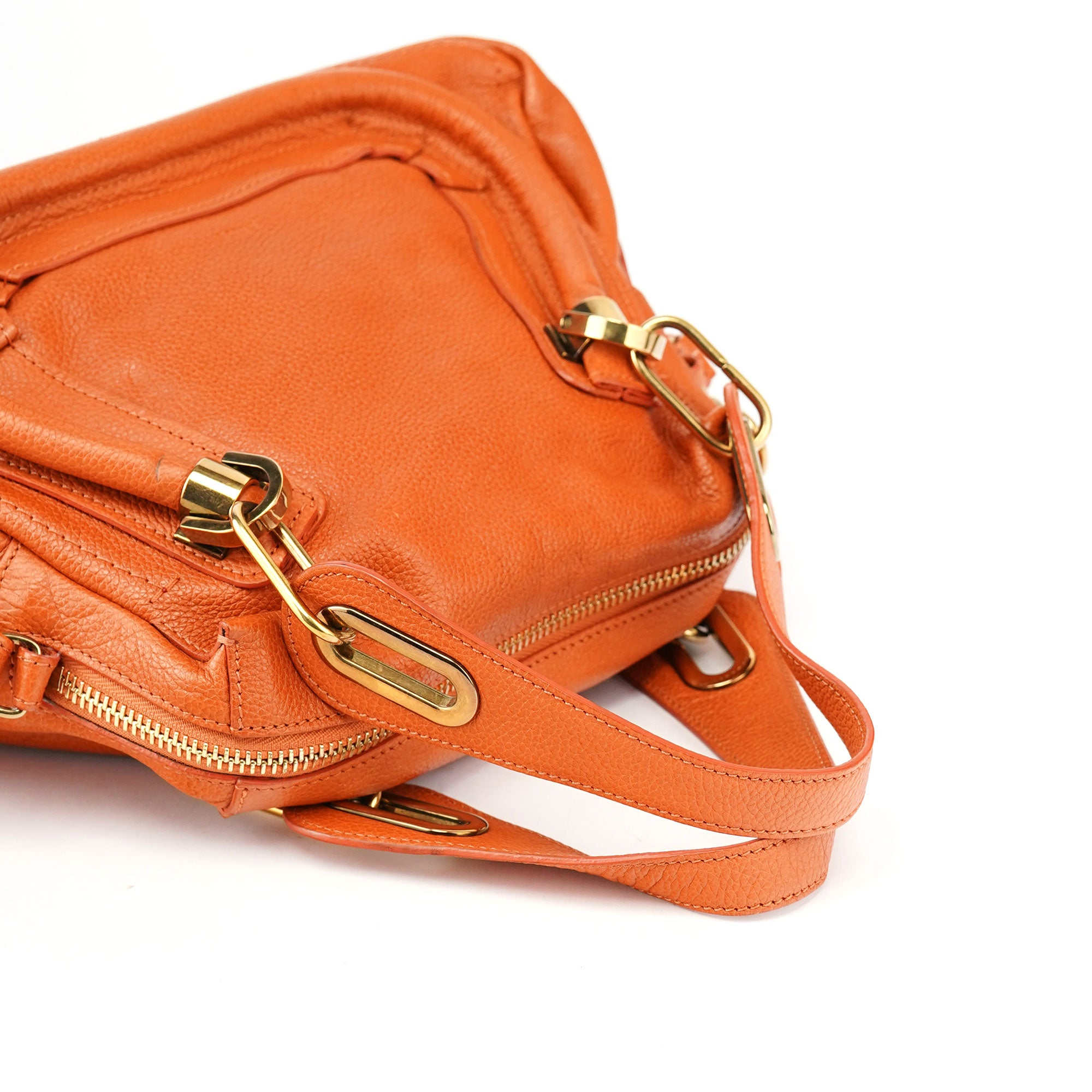 Orange Leather Paraty 2-Way Shoulder Bag