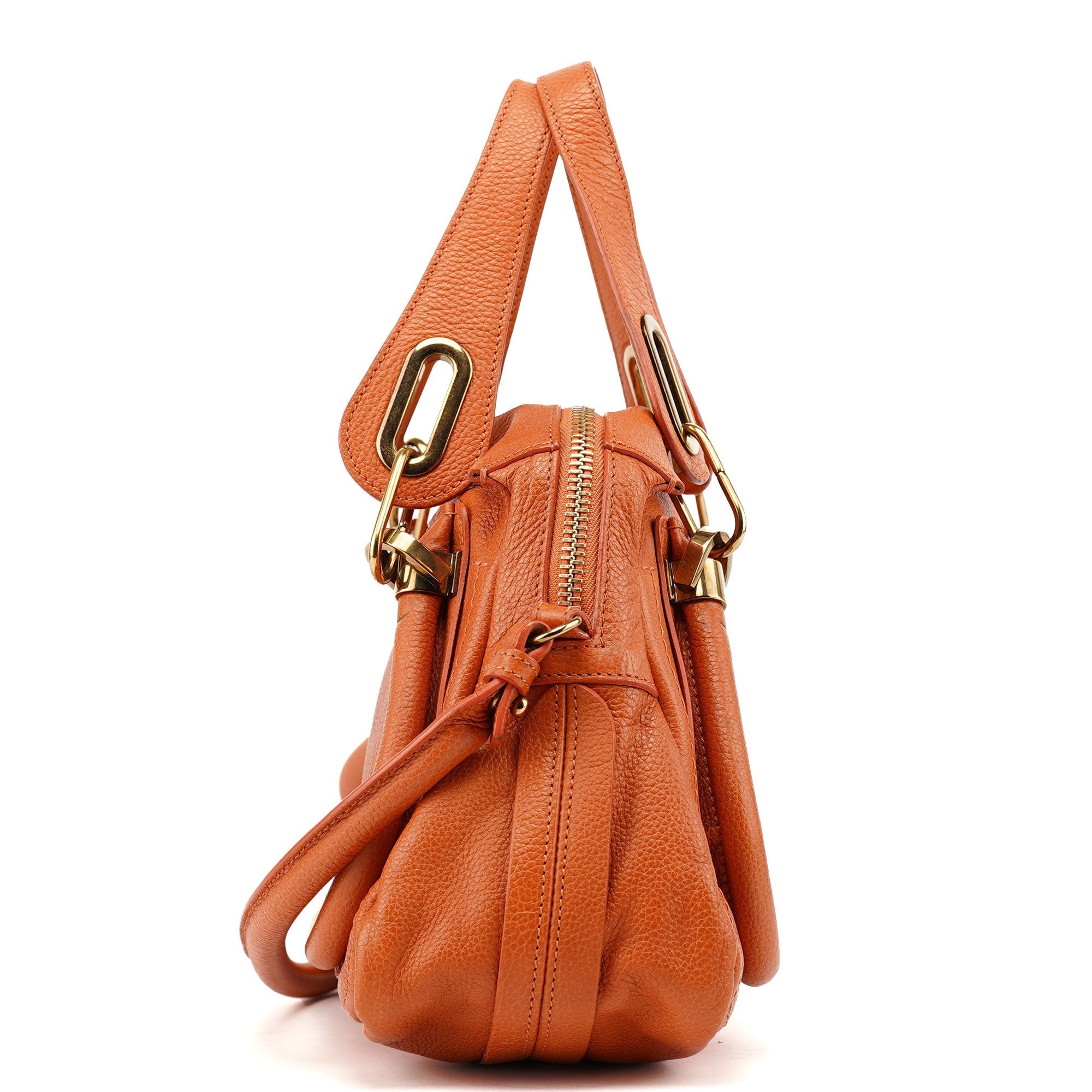 Orange Leather Paraty 2-Way Shoulder Bag