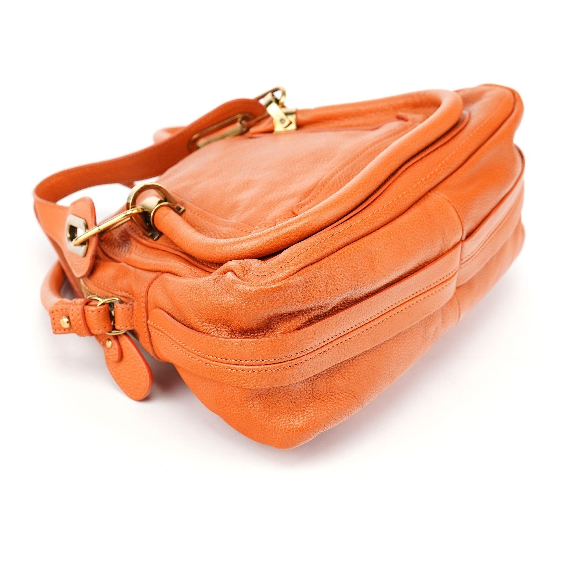 Orange Leather Paraty 2-Way Shoulder Bag