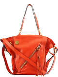 Orange Leather Suede 2-Way Bag