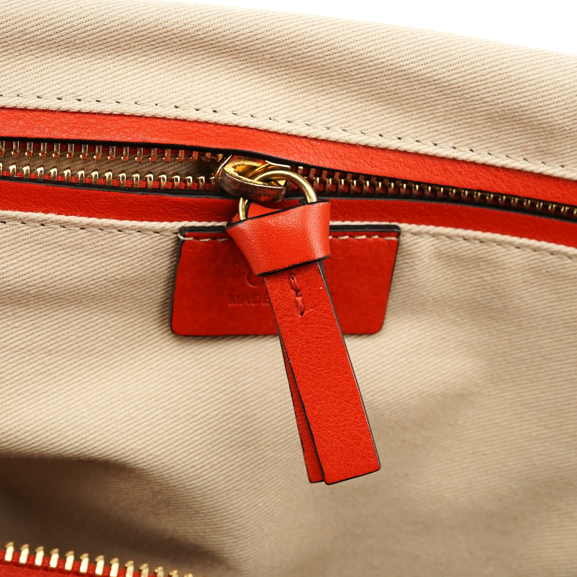 Orange Leather Suede 2-Way Bag