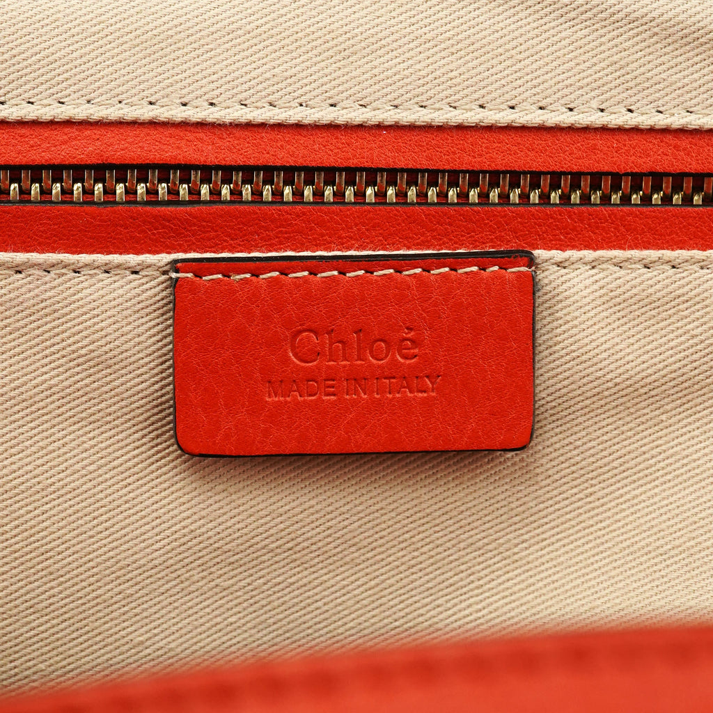 Orange Leather Suede 2-Way Bag