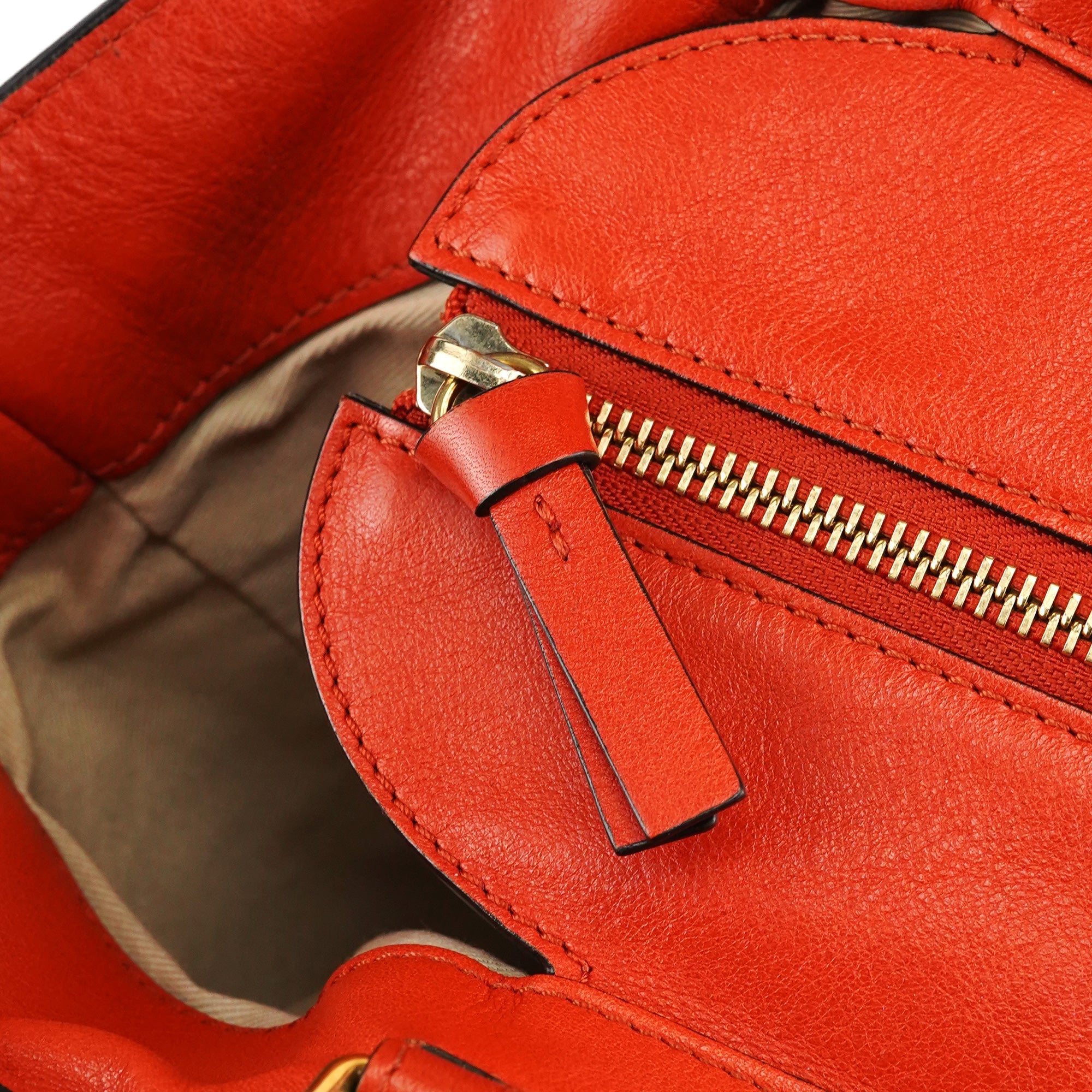 Orange Leather Suede 2-Way Bag