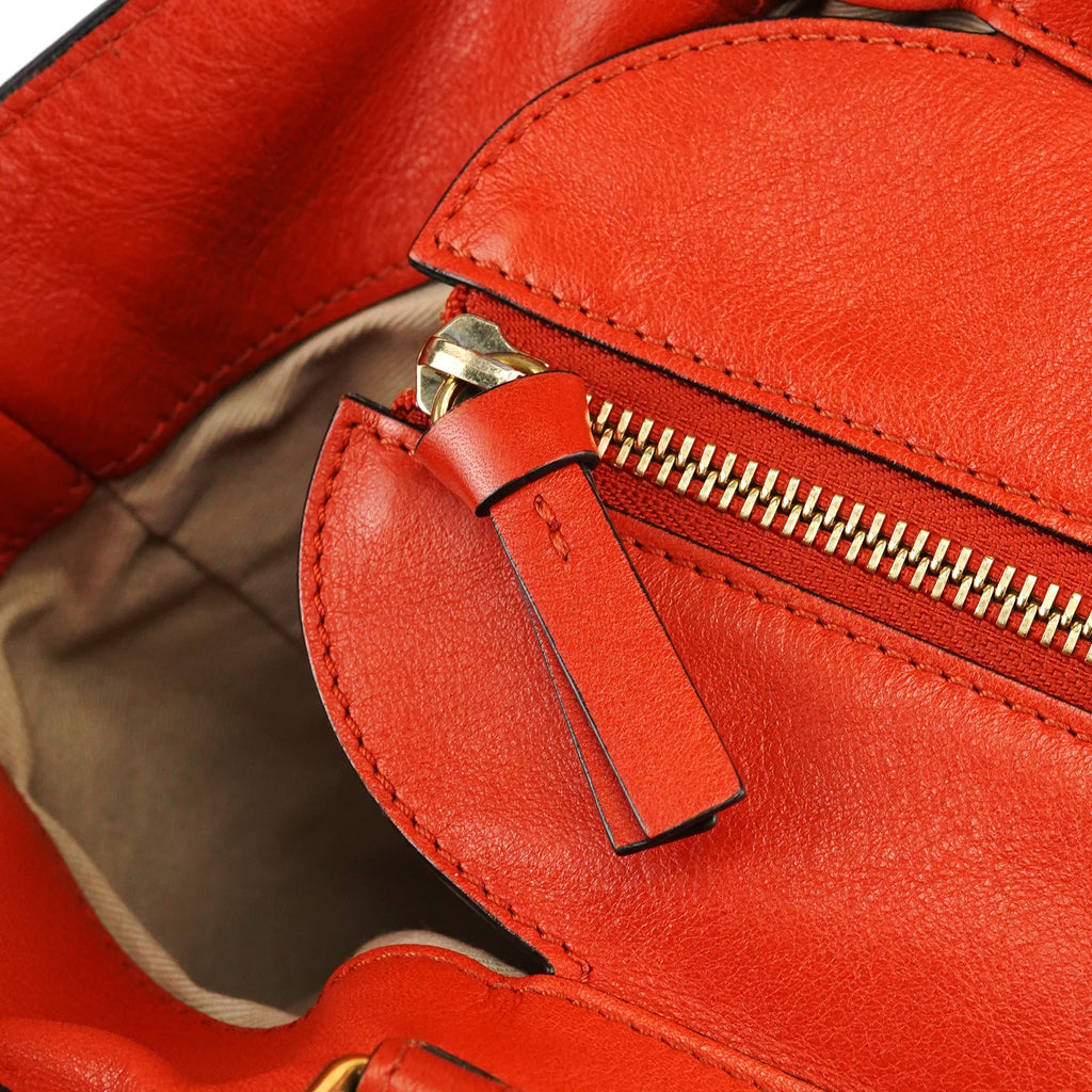 Orange Leather Suede 2-Way Bag