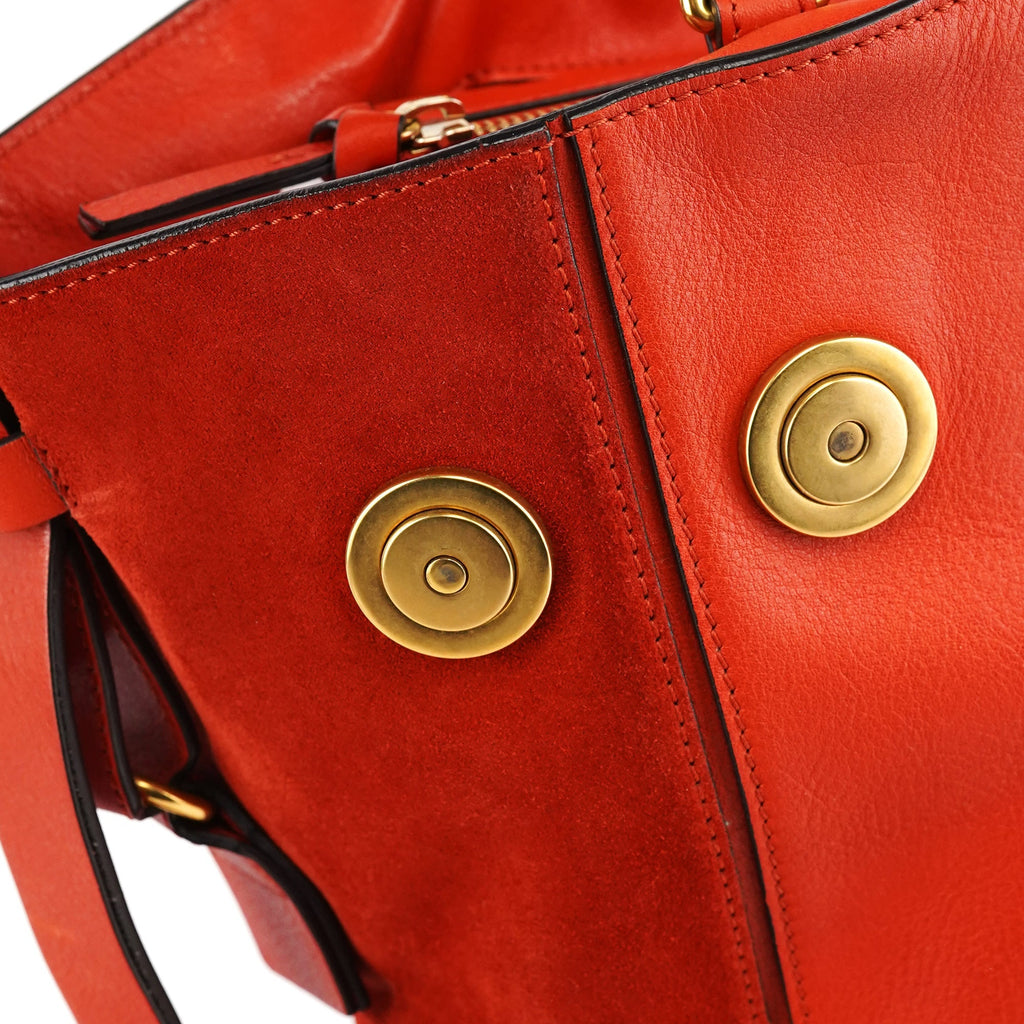 Orange Leather Suede 2-Way Bag