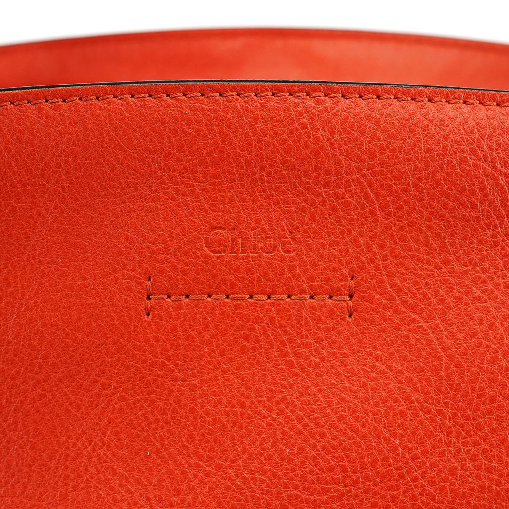 Orange Leather Suede 2-Way Bag