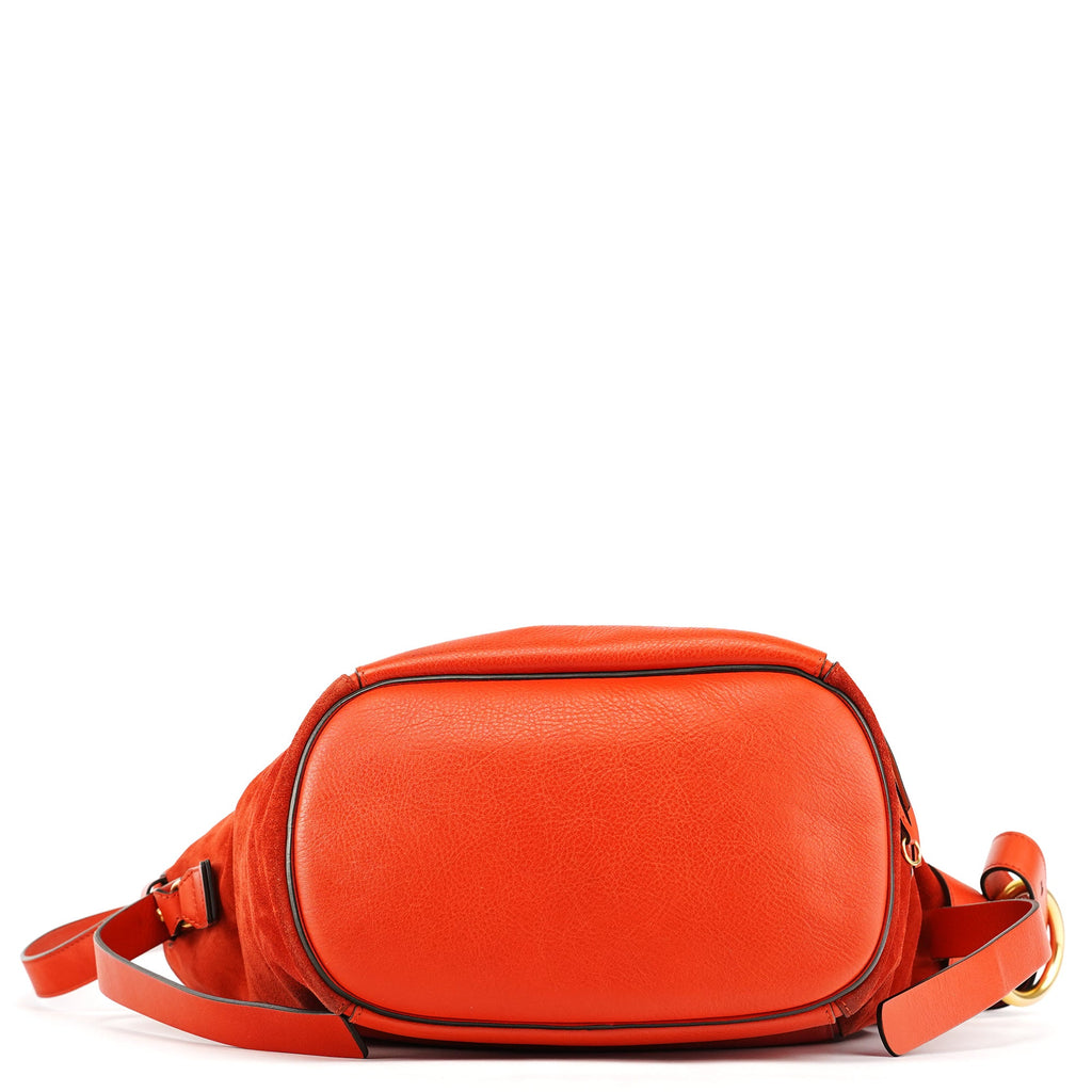 Orange Leather Suede 2-Way Bag