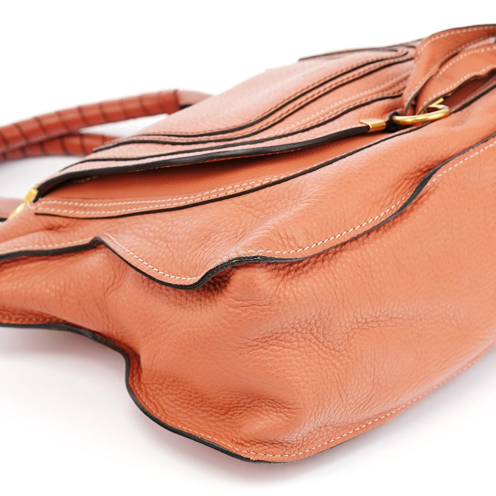 Pale Orange Leather Marcie Shoulder Bag