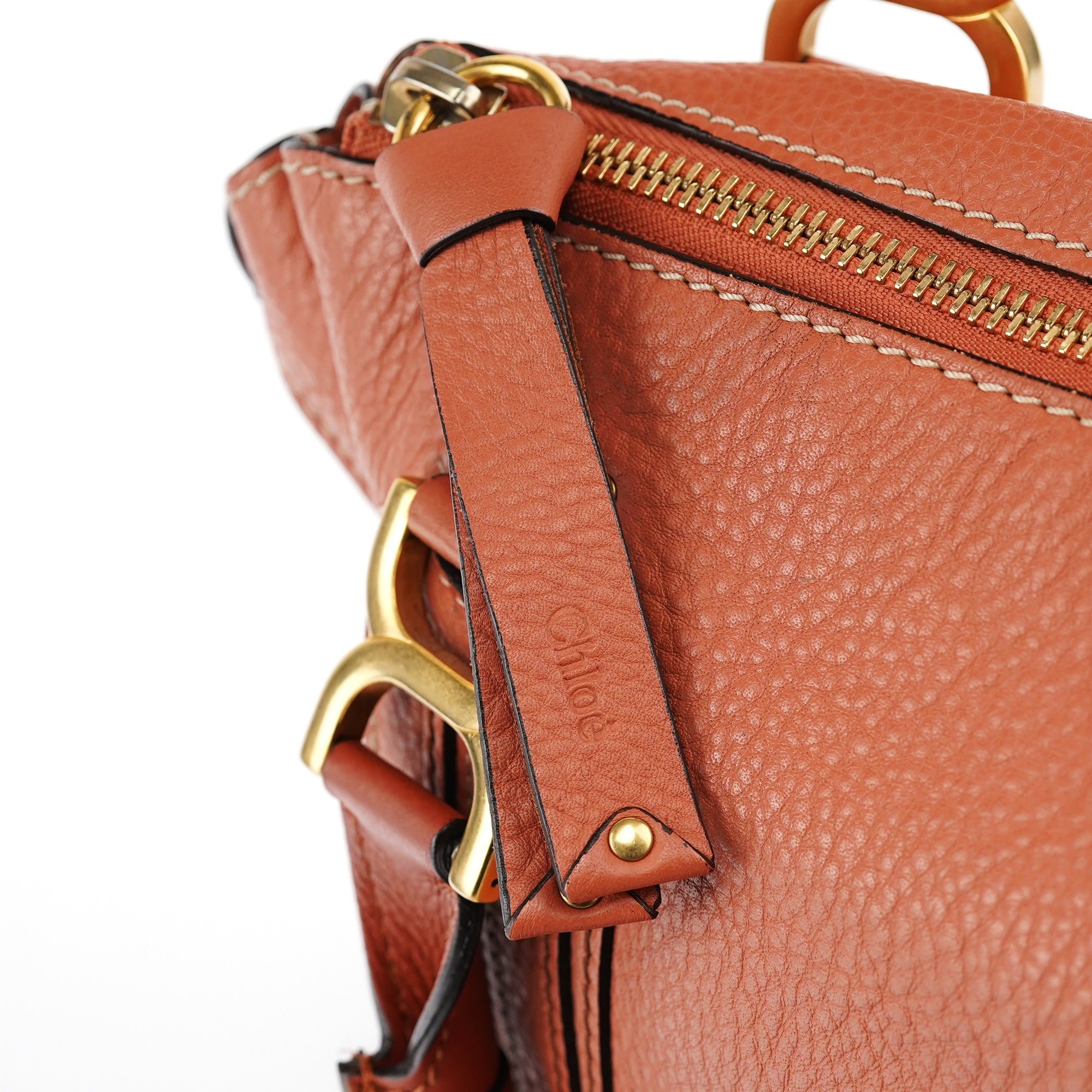 Pale Orange Leather Marcie Shoulder Bag