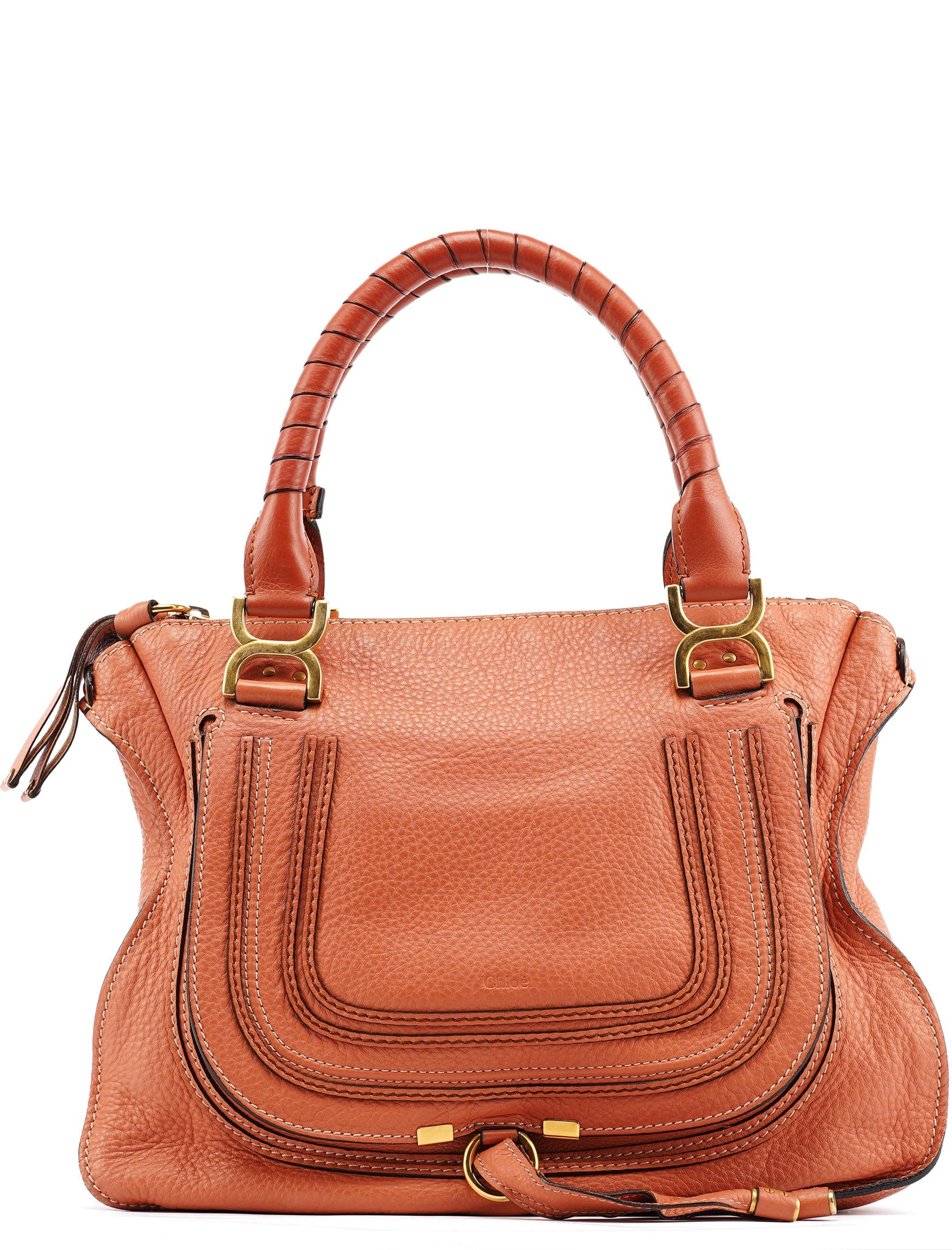 Pale Orange Leather Marcie Shoulder Bag