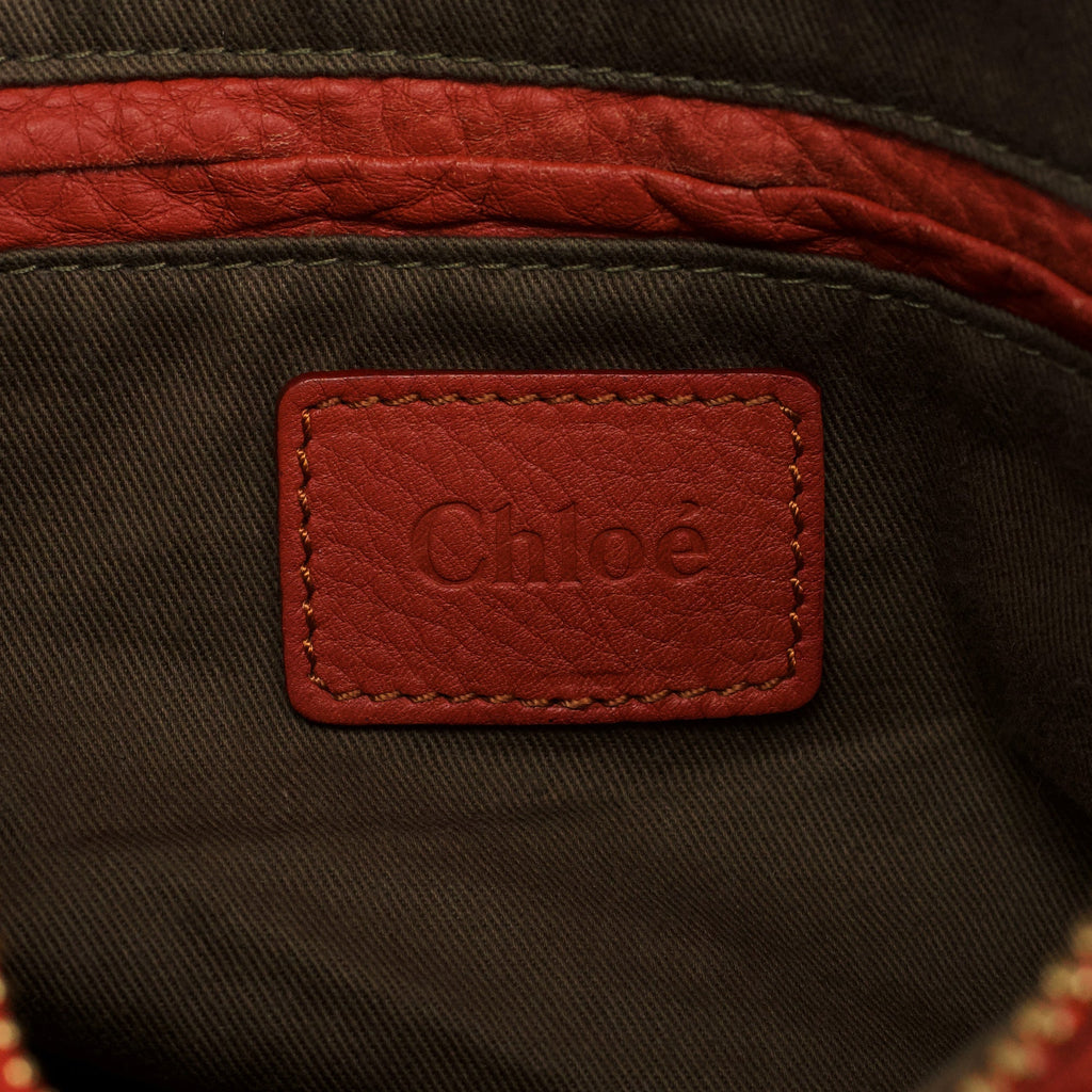 Pale Red Leather Marcie Shoulder Bag
