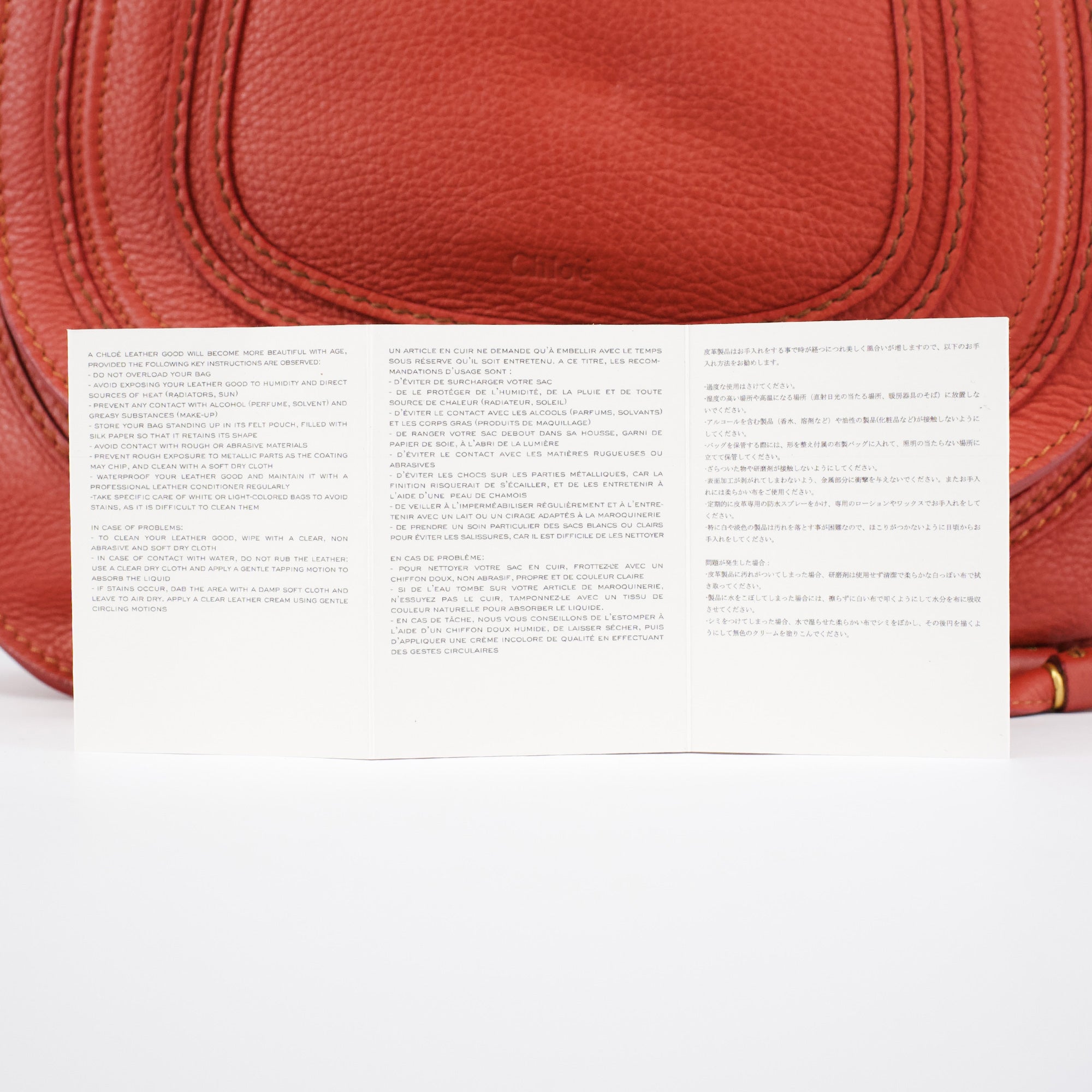 Pale Red Leather Marcie Shoulder Bag