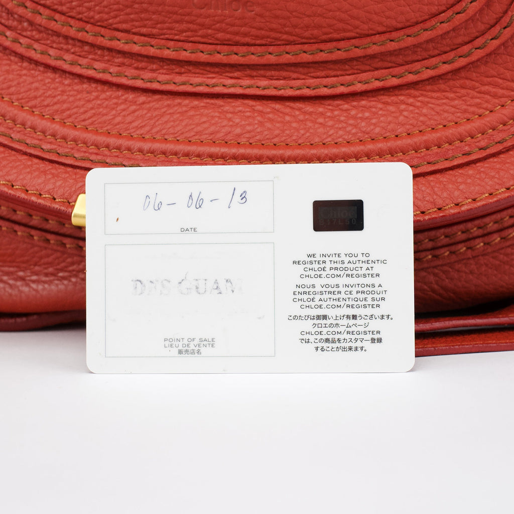 Pale Red Leather Marcie Shoulder Bag