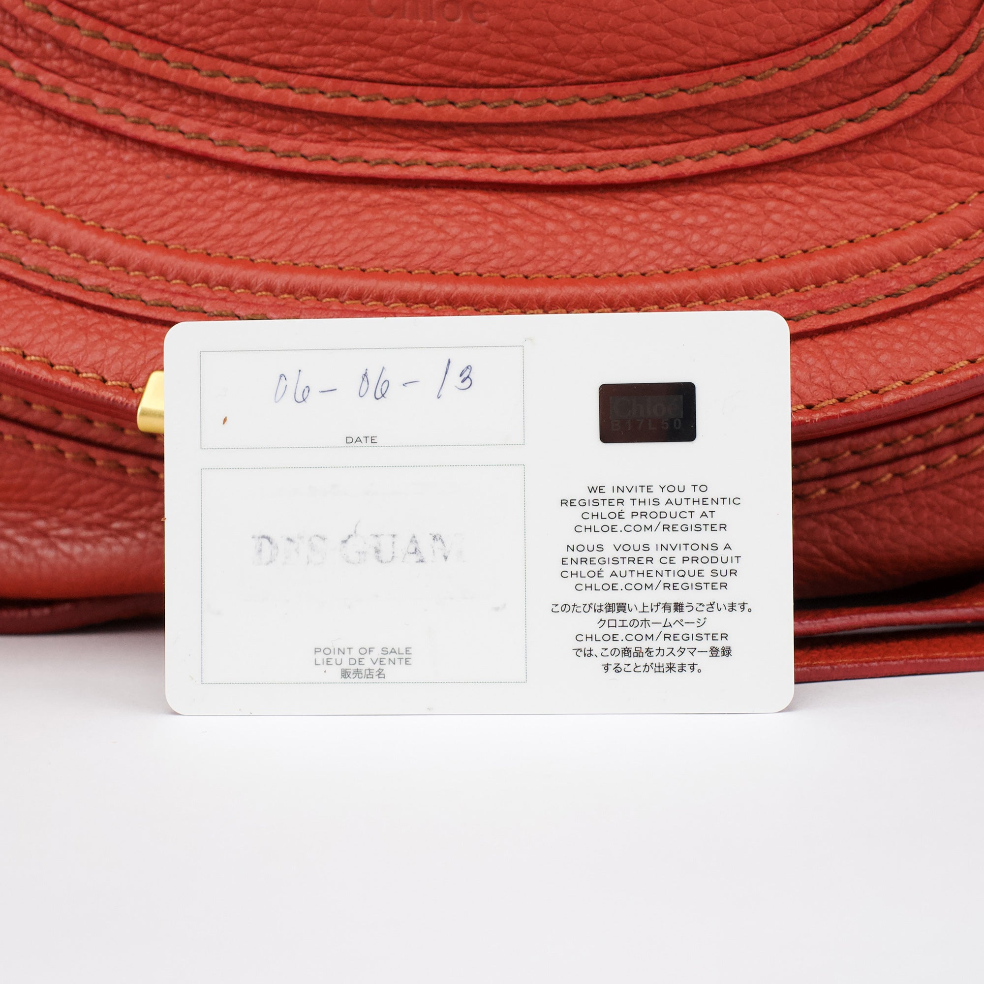 Pale Red Leather Marcie Shoulder Bag