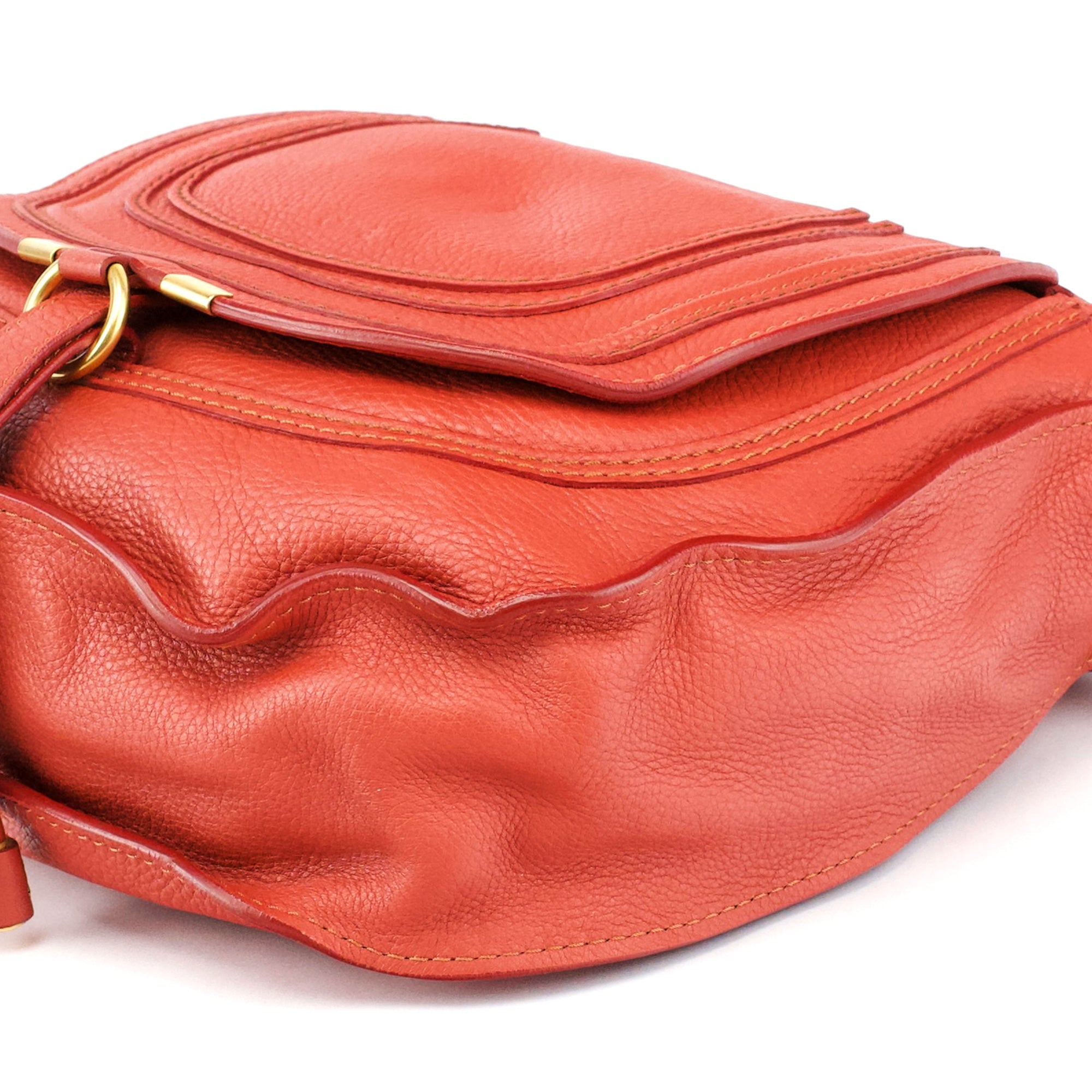 Pale Red Leather Marcie Shoulder Bag