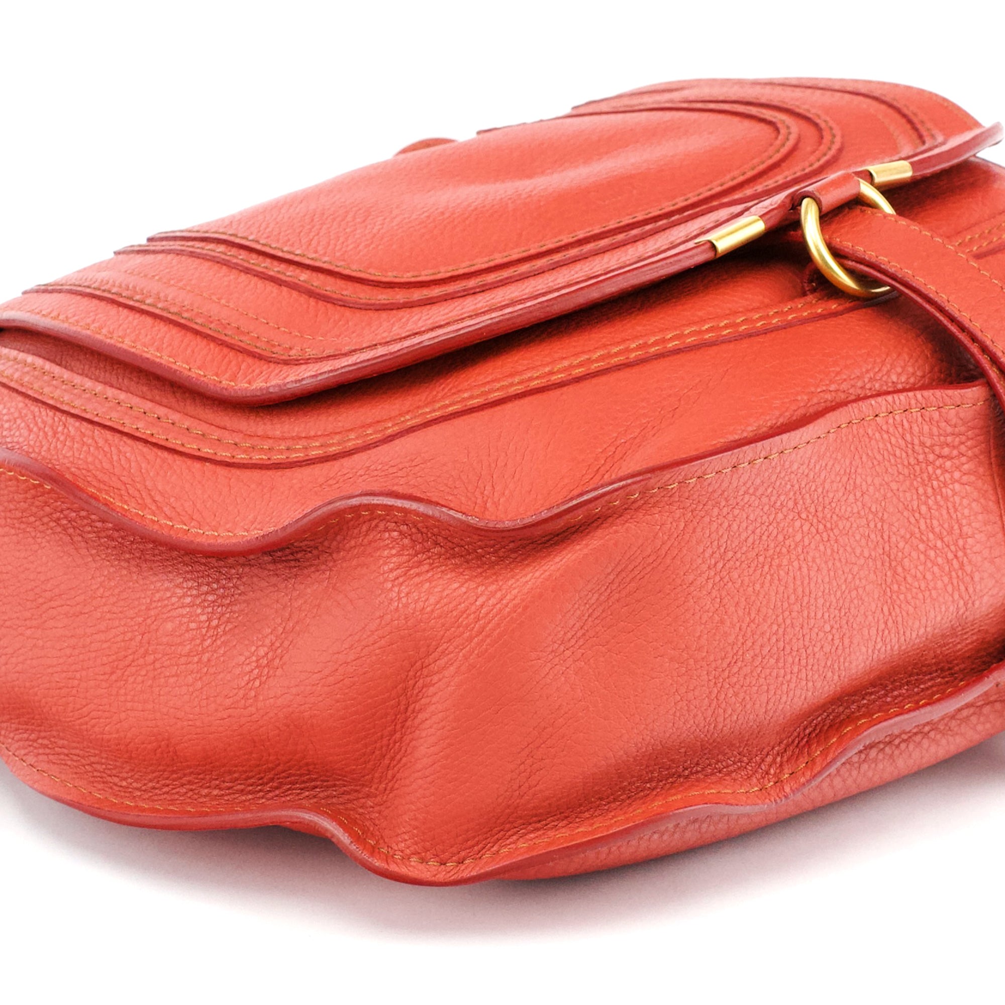 Pale Red Leather Marcie Shoulder Bag