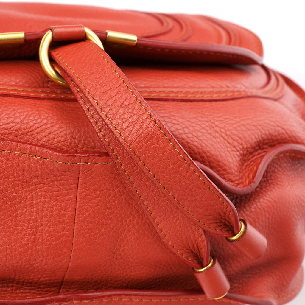 Pale Red Leather Marcie Shoulder Bag