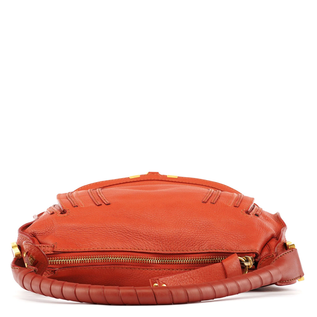 Pale Red Leather Marcie Shoulder Bag
