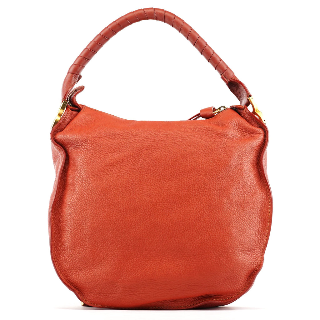 Pale Red Leather Marcie Shoulder Bag