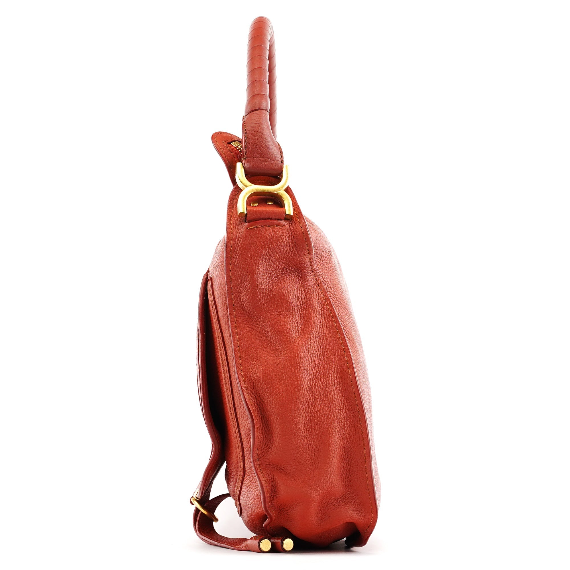 Pale Red Leather Marcie Shoulder Bag