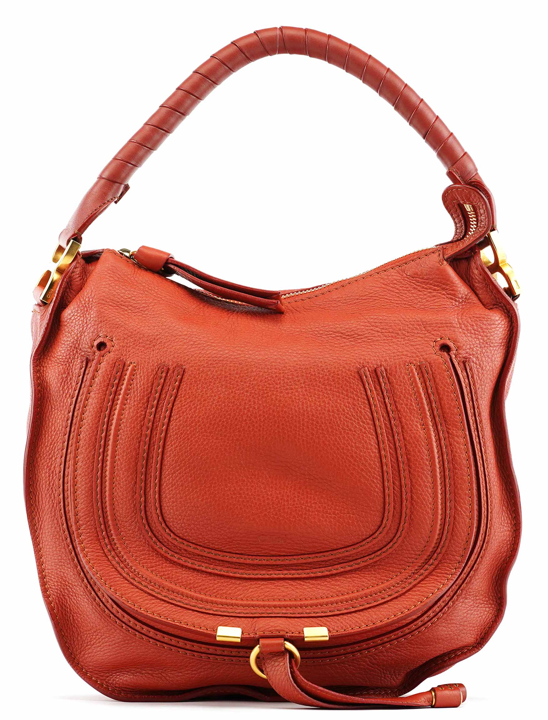 Pale Red Leather Marcie Shoulder Bag