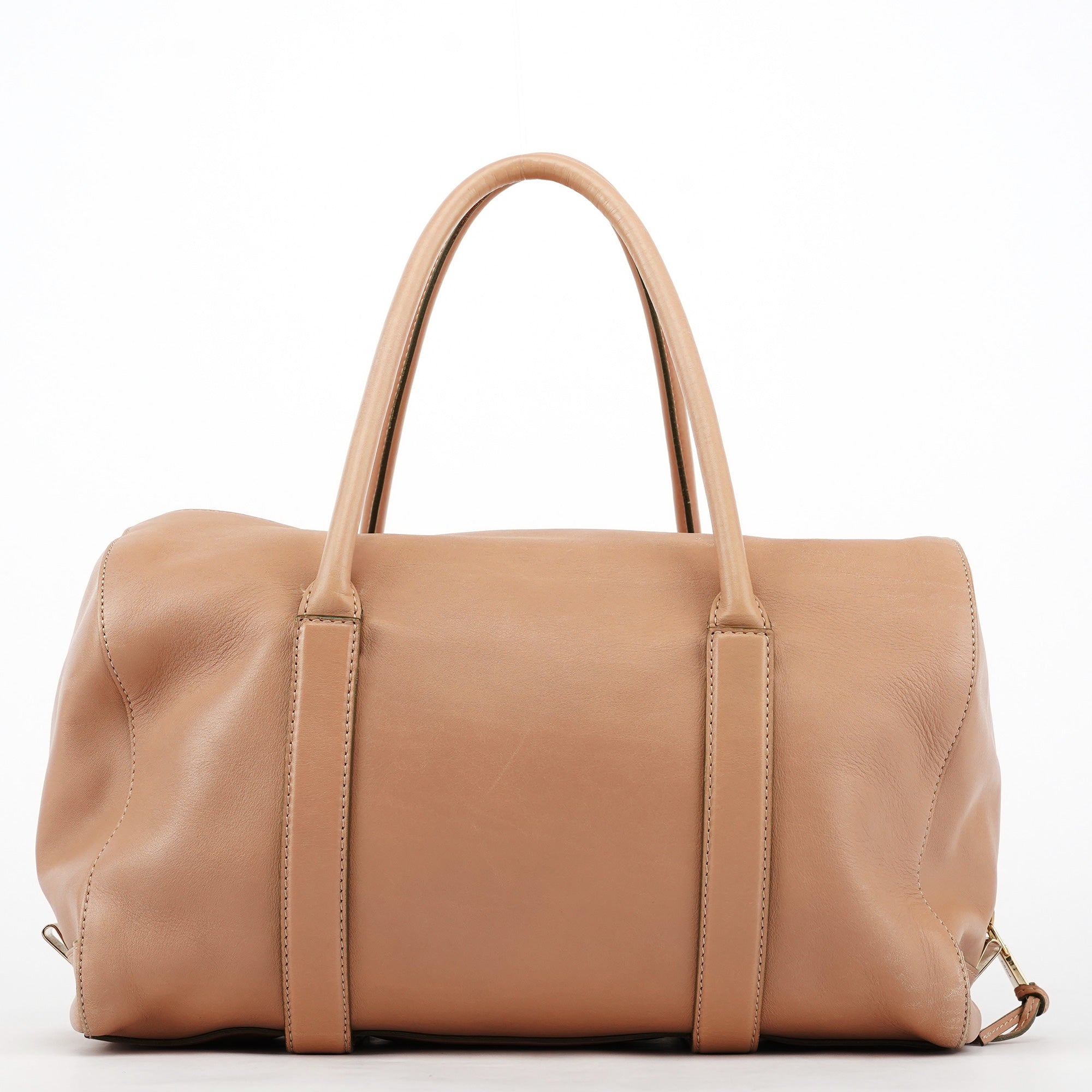 Pink Beige Leather Madeleine Boston Bag