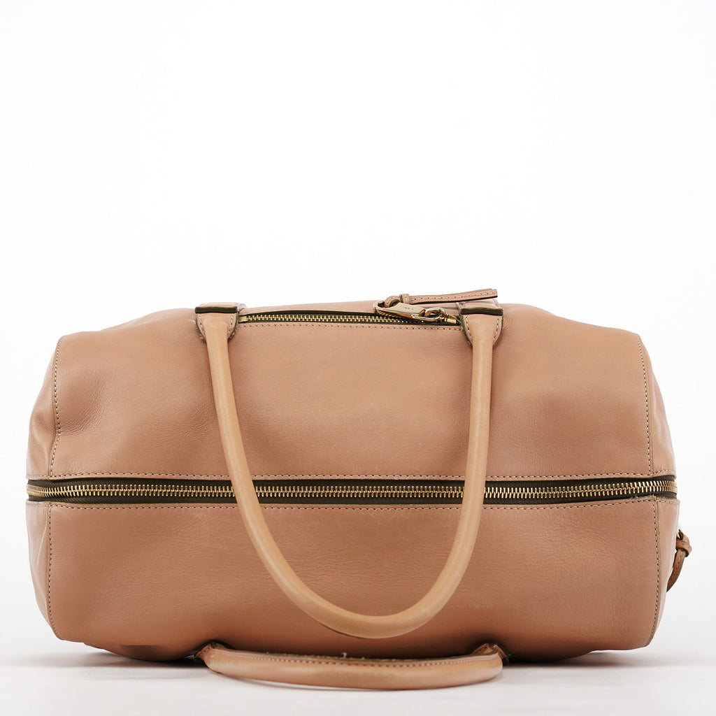 Pink Beige Leather Madeleine Boston Bag